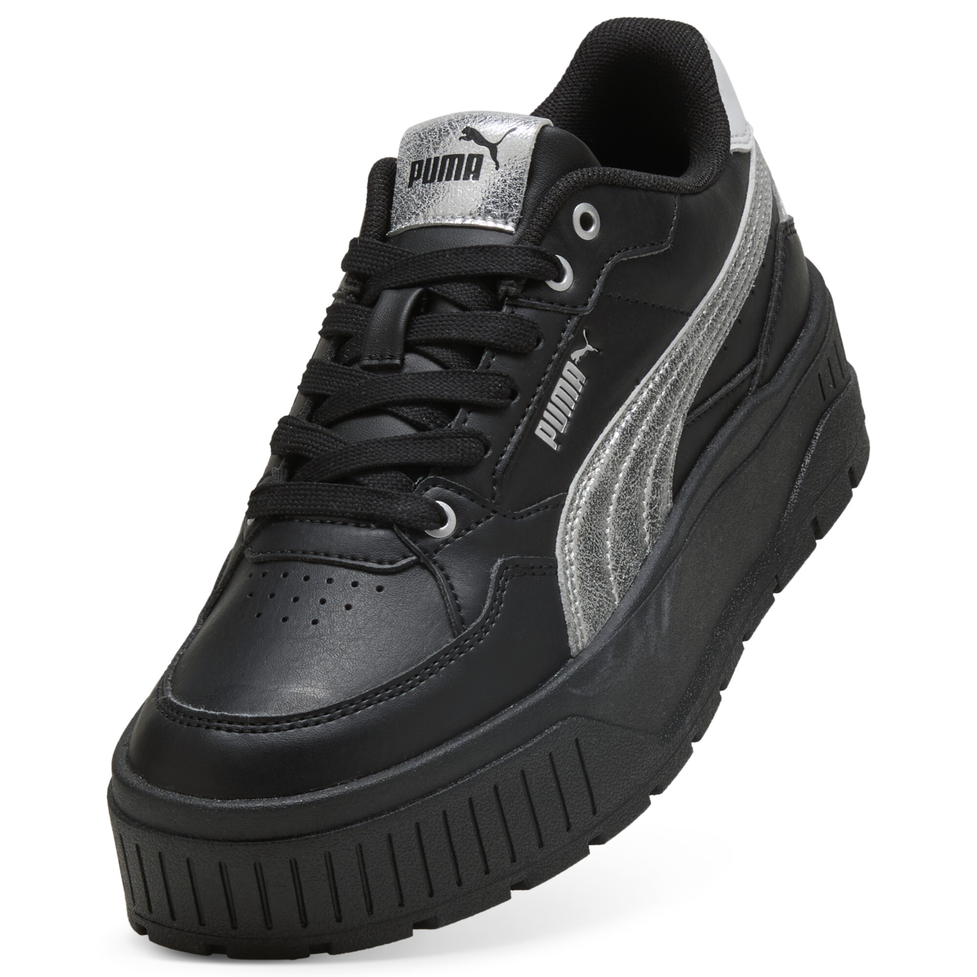 PUMA Karmen II Idol Metallic Whisper sneakers voor Dames, Zwart/Zilver, Maat 38,5 thumbnail 2