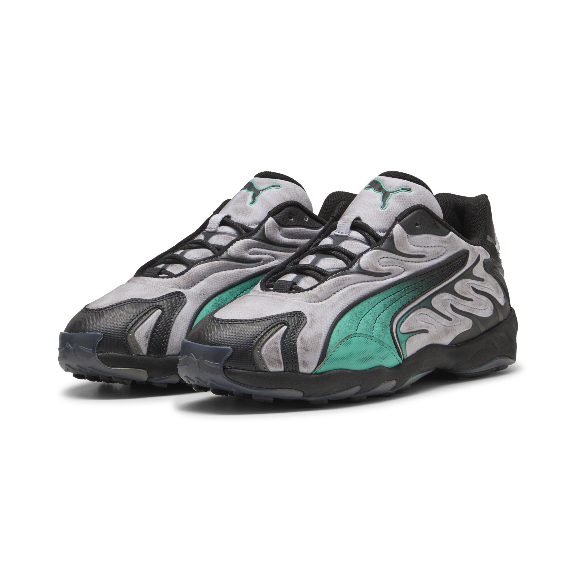 PUMA Inhale Distressed uniseks sneakers, Groen/Zilver, Maat 37,5 thumbnail 6
