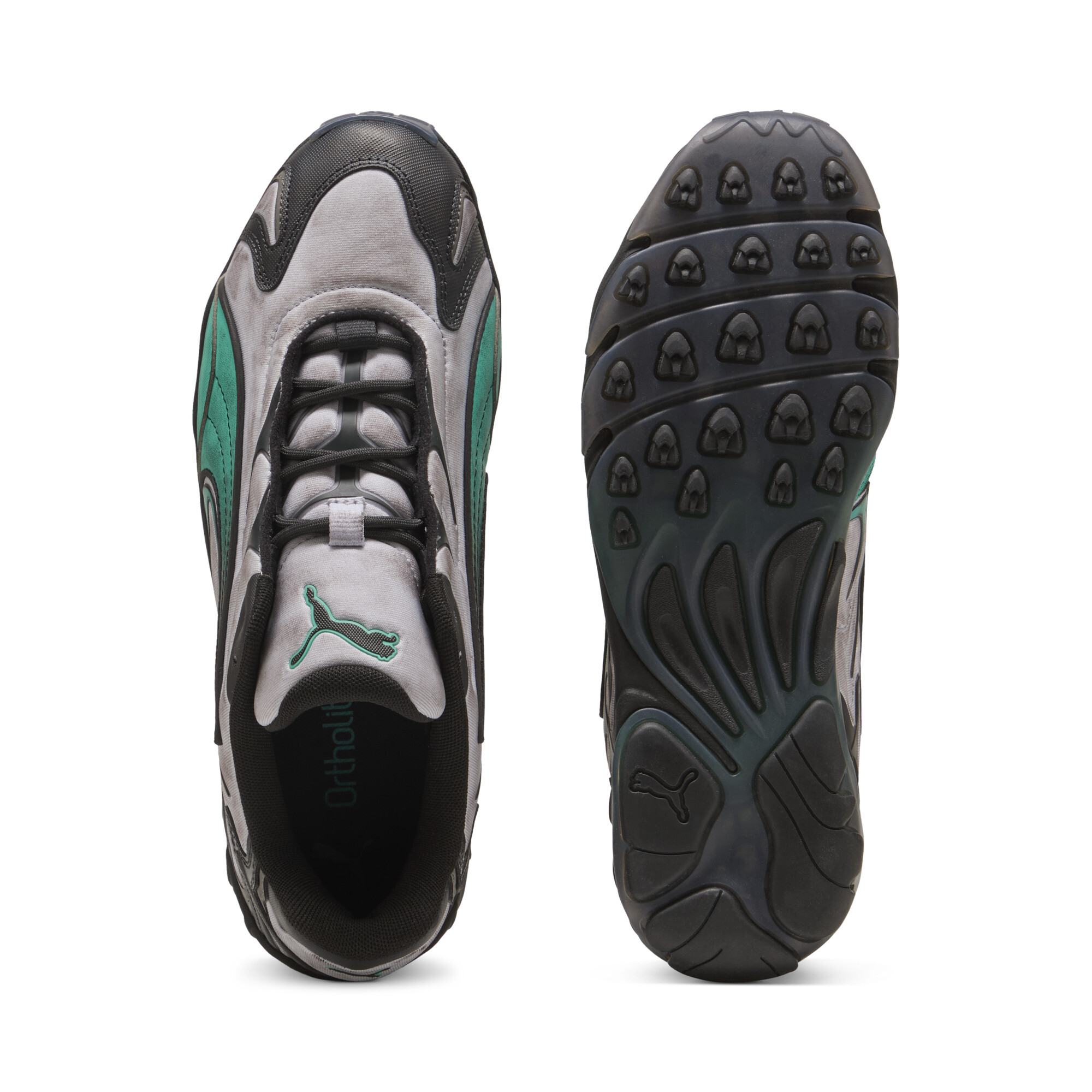 PUMA Inhale Distressed uniseks sneakers, Groen/Zilver, Maat 37,5 thumbnail 4