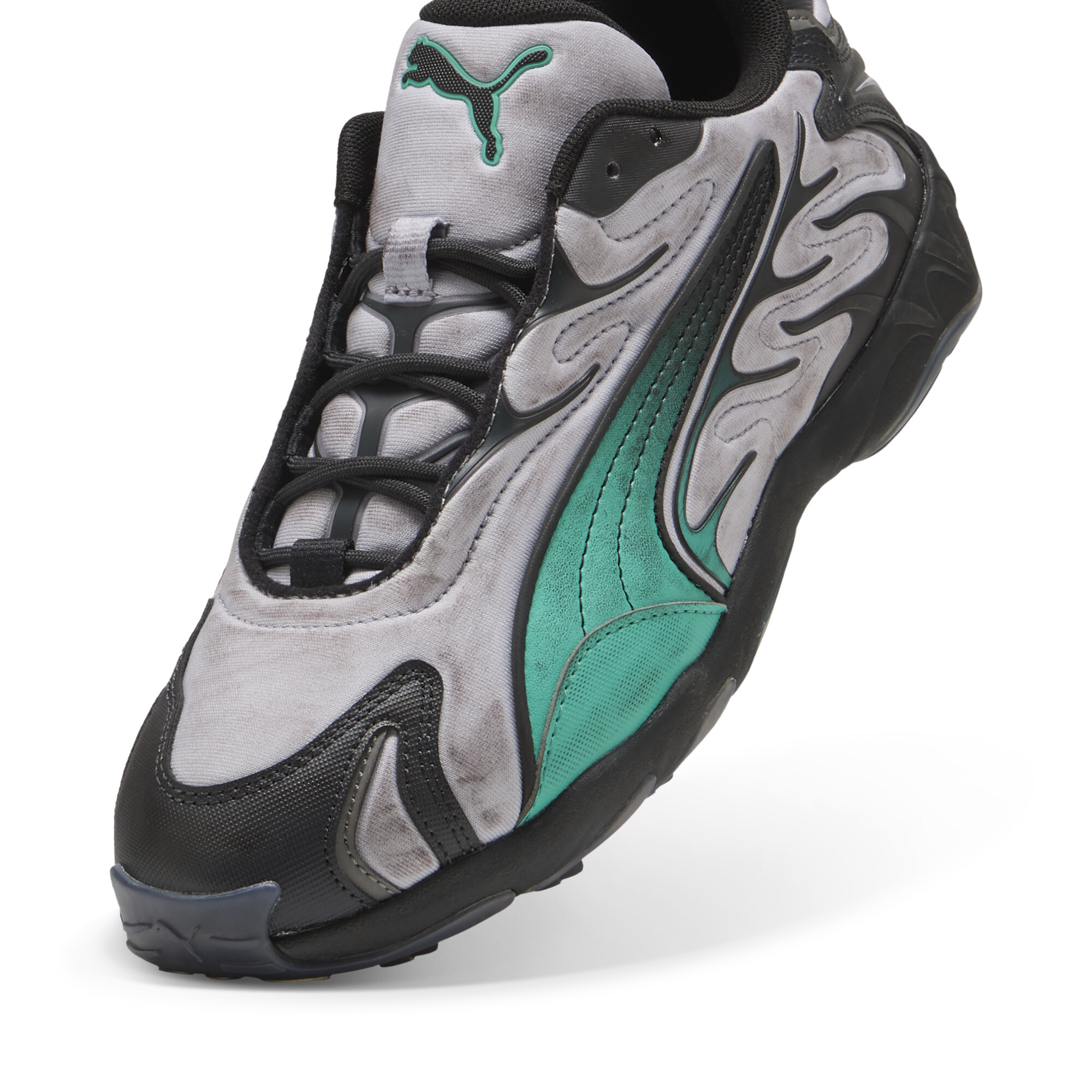 PUMA Inhale Distressed uniseks sneakers, Groen/Zilver, Maat 37,5 thumbnail 2