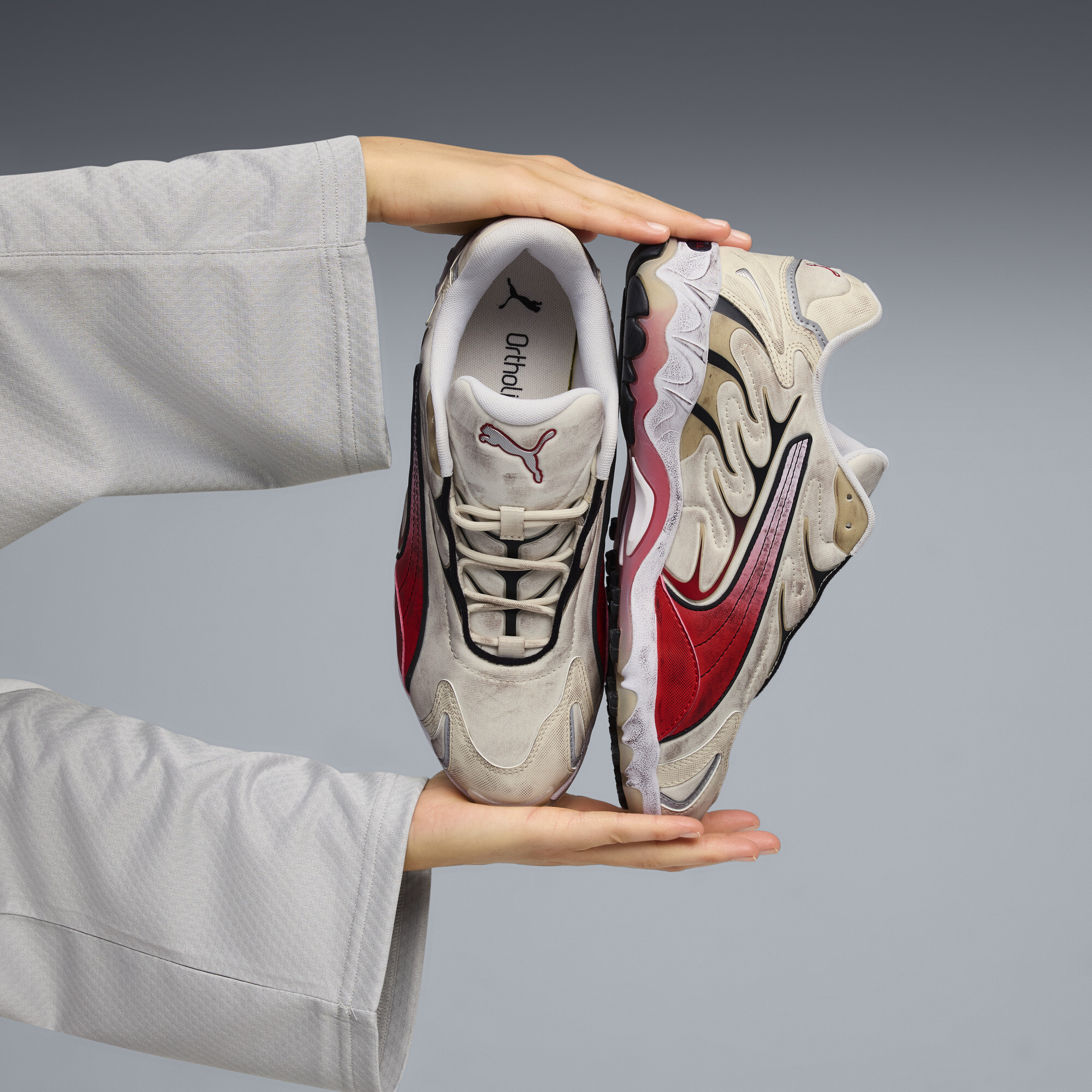 PUMA Inhale Distressed uniseks sneakers, Rood, Maat 38 thumbnail 8