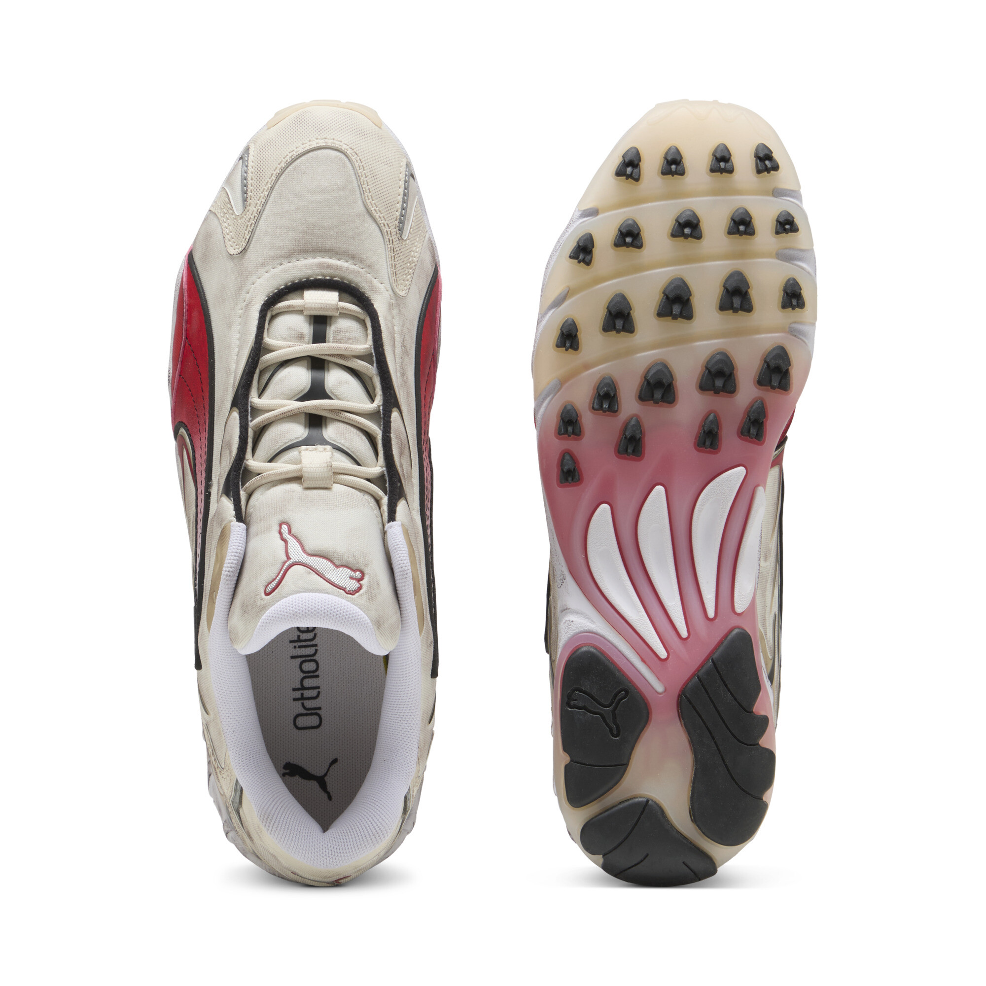 PUMA Inhale Distressed uniseks sneakers, Rood, Maat 38 thumbnail 4