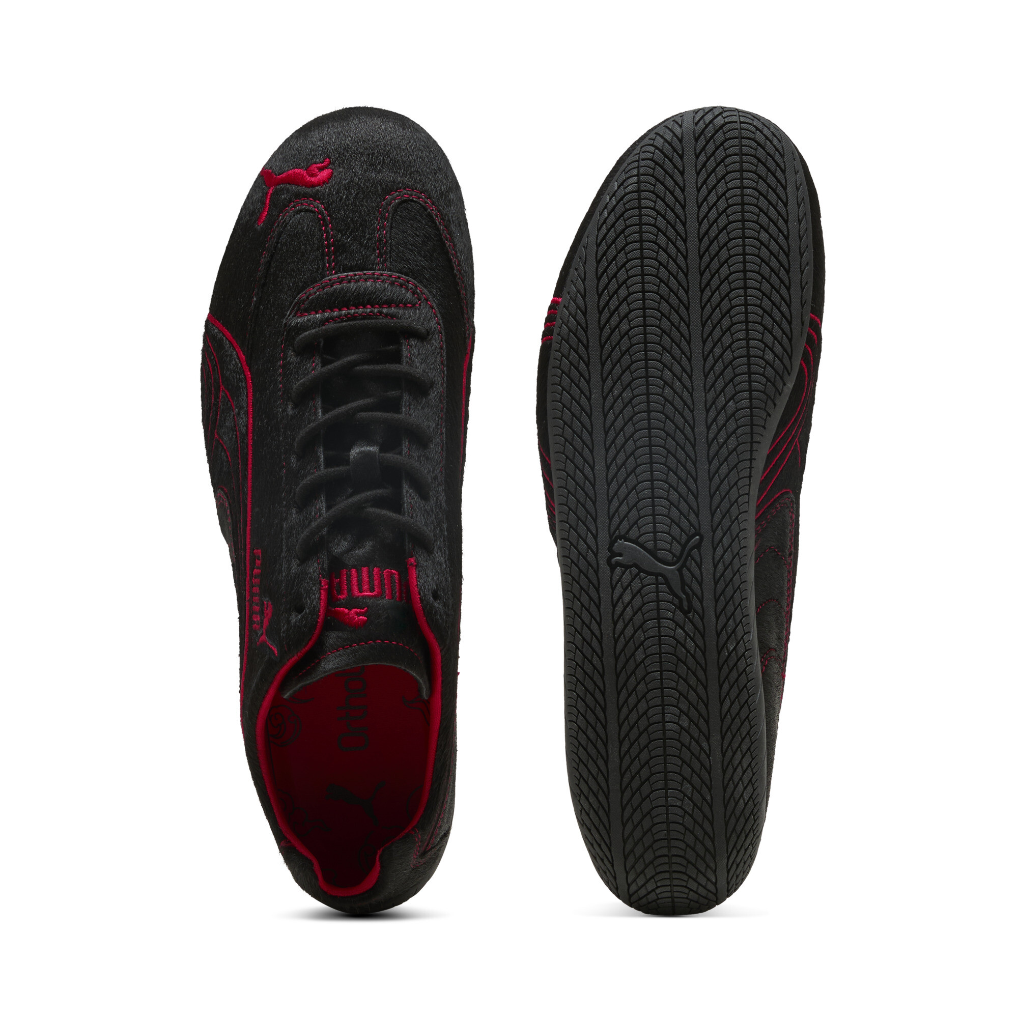 PUMA Speedcat NRG YOTH uniseks sneakers, Zwart/Rood, Maat 40,5 thumbnail 4