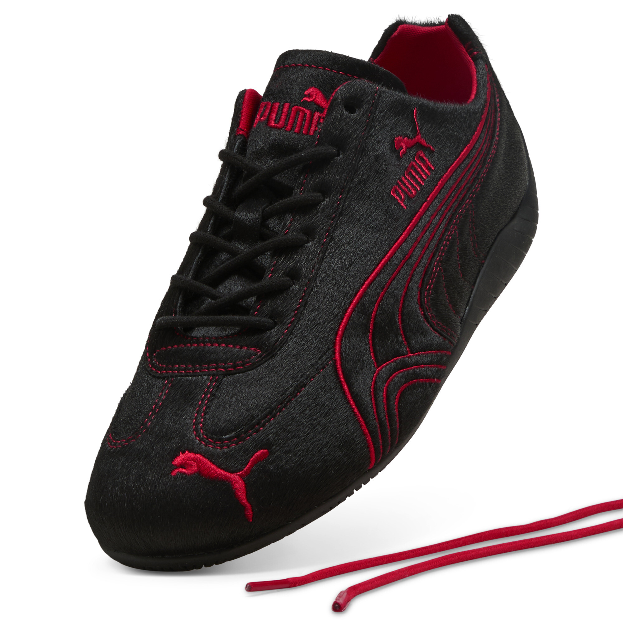 PUMA Speedcat NRG YOTH uniseks sneakers, Zwart/Rood, Maat 40,5 thumbnail 2