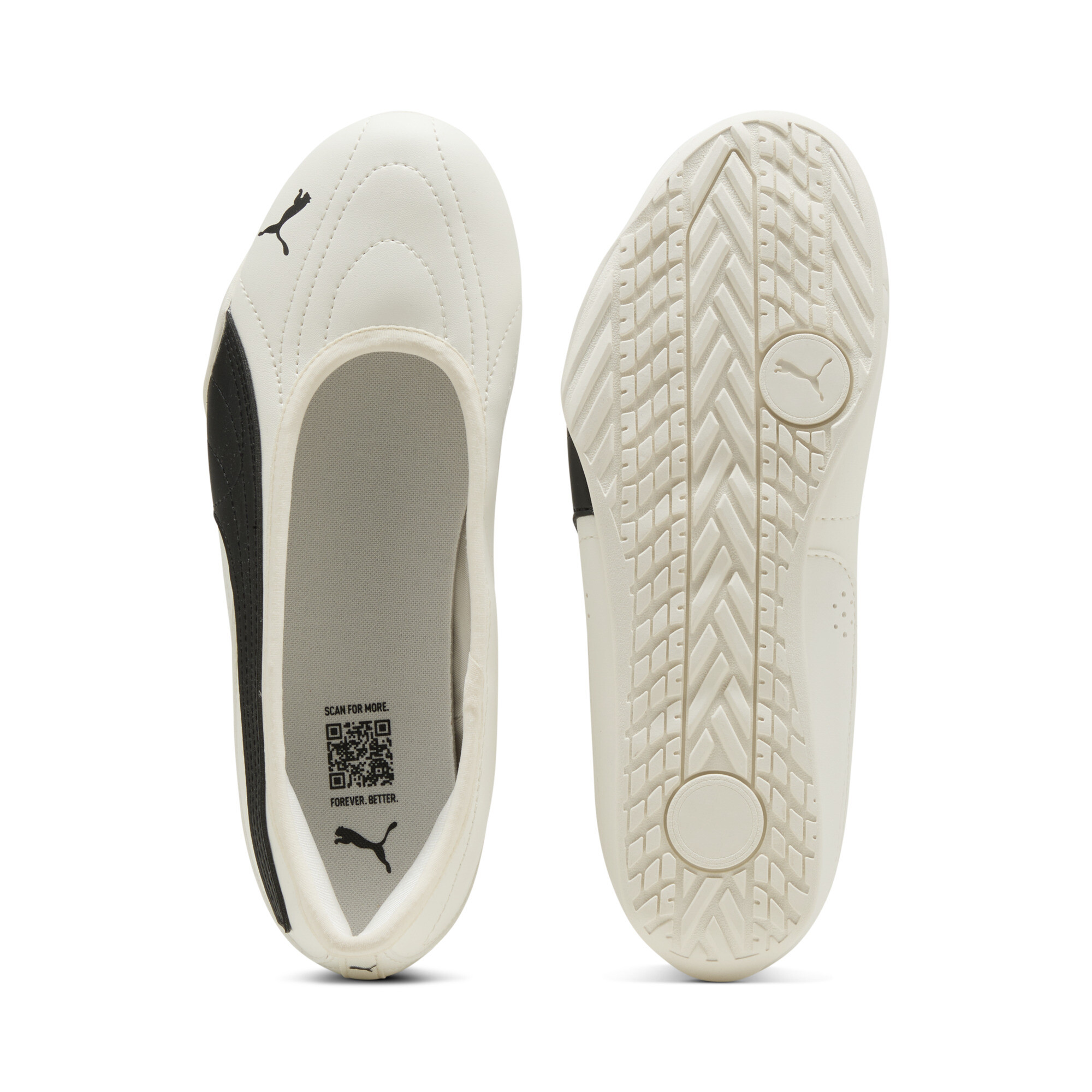 PUMA Catch Soleil ballerina's voor Dames, Zwart/Wit, Maat 40 thumbnail 4