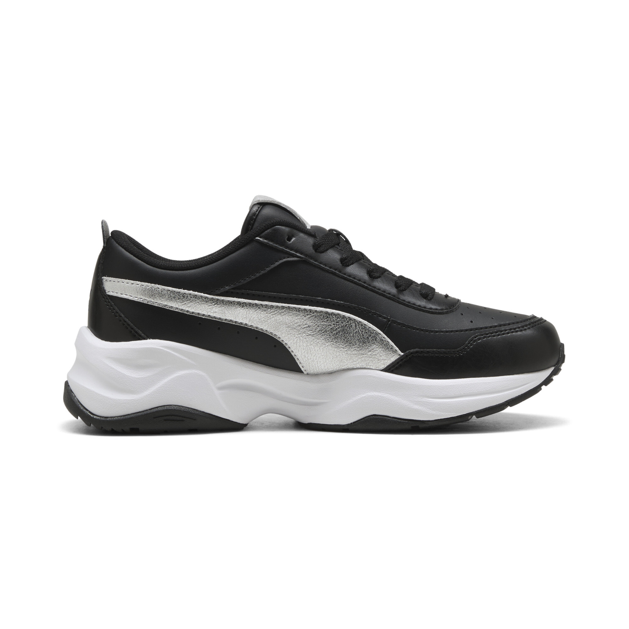 PUMA Cilia Mode Metallic Whisper sneakers voor Dames, Zwart/Wit/Zilver, Maat 42,5 thumbnail 3