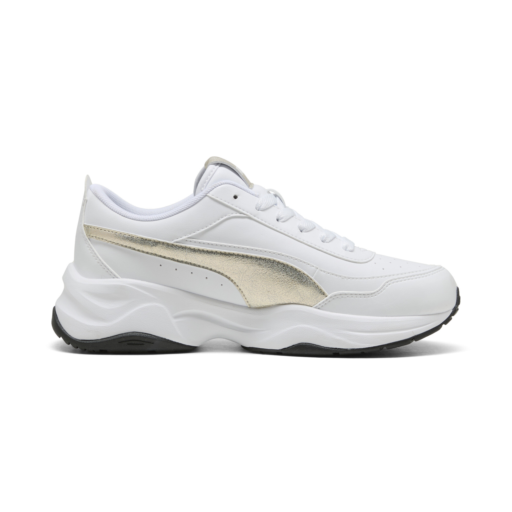 PUMA Cilia Mode Metallic Whisper sneakers voor Dames, Zwart/Wit/Goud, Maat 35,5 thumbnail 3