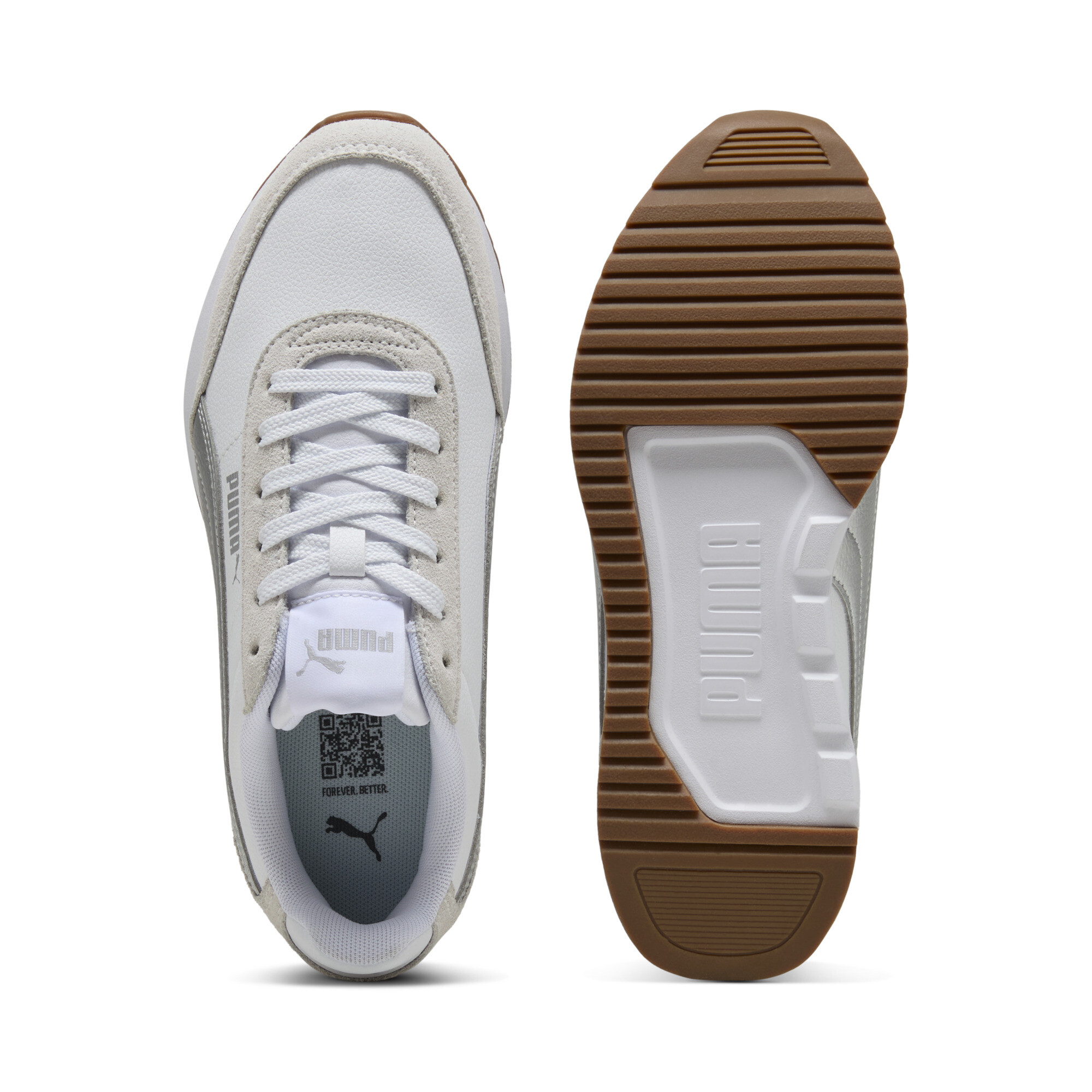 PUMA R78 Lightwind sneakers unisex, Wit/Zilver, Maat 37 thumbnail 4