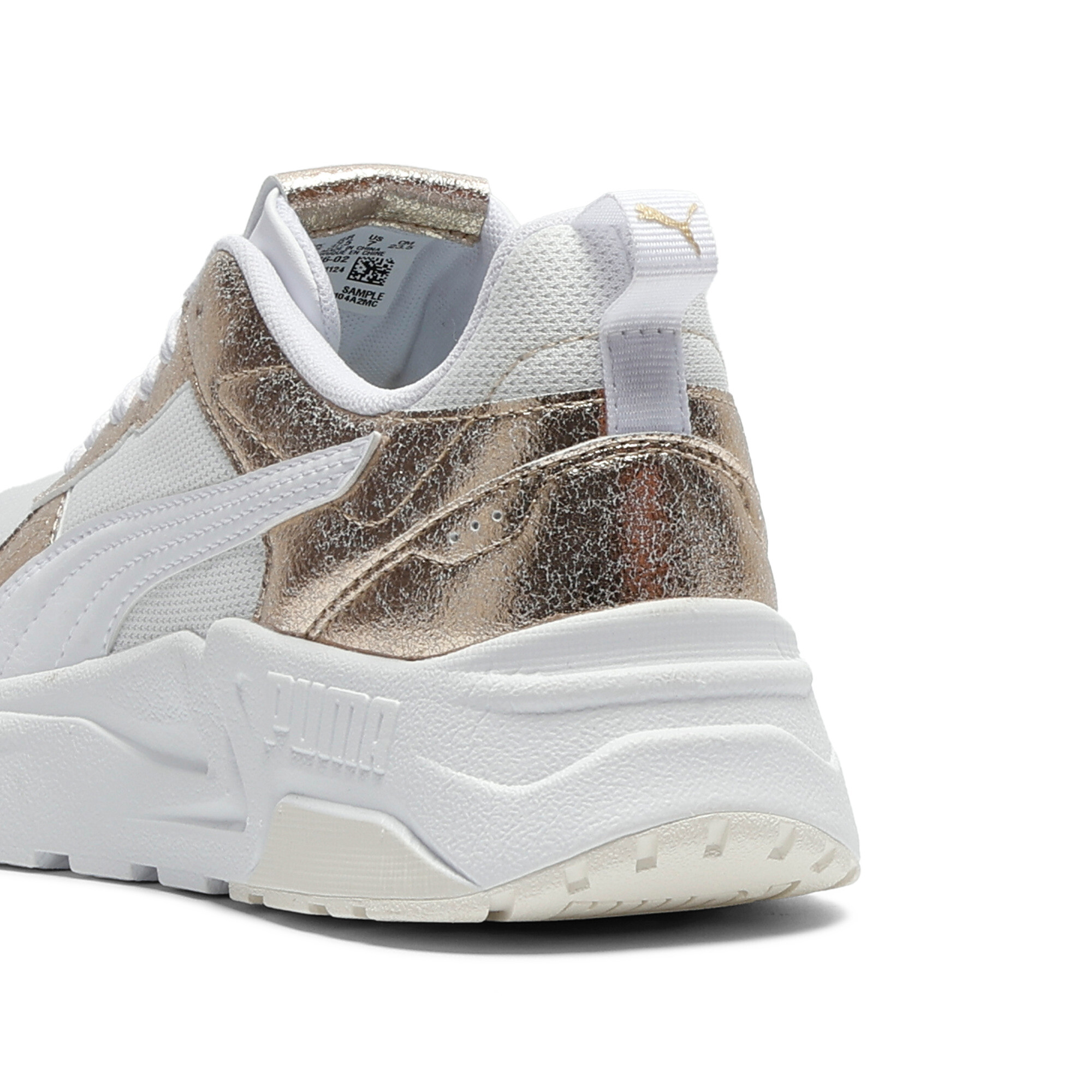 PUMA Trinity 2 Metallic Whisper sneakers voor Dames, Wit/Goud, Maat 36 thumbnail 5