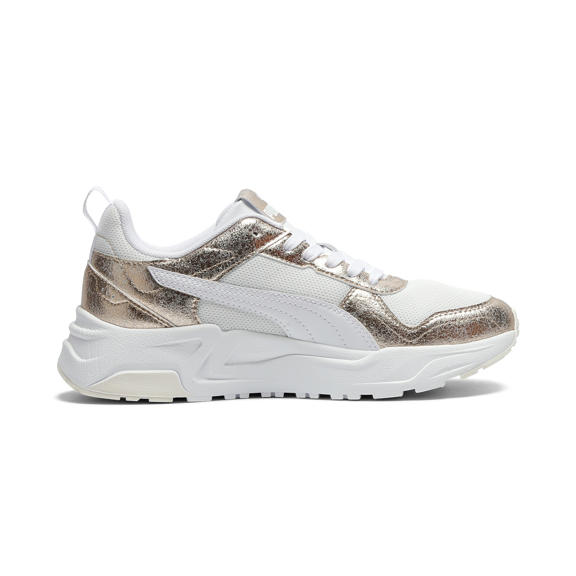 PUMA Trinity 2 Metallic Whisper sneakers voor Dames, Wit/Goud, Maat 36 thumbnail 3