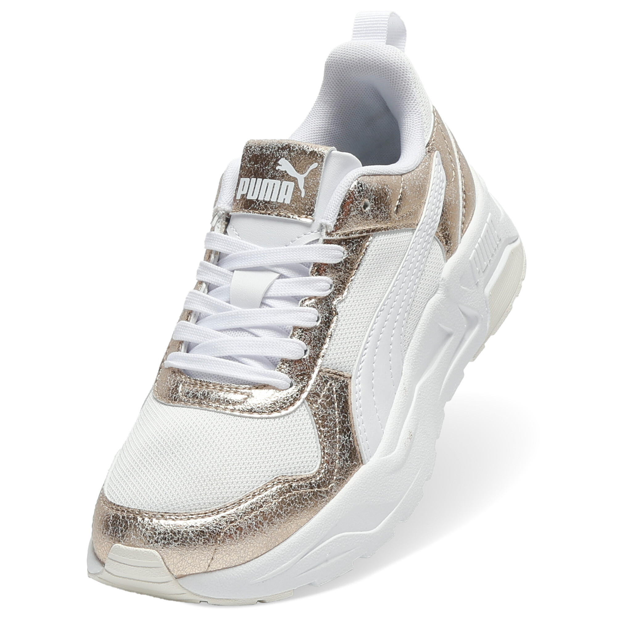 PUMA Trinity 2 Metallic Whisper sneakers voor Dames, Wit/Goud, Maat 36 thumbnail 2