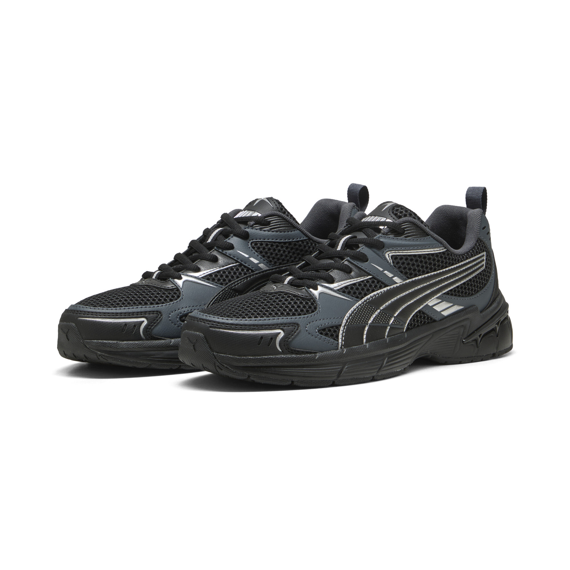 PUMA Milenio Tech 2000 sneakers uniseks, Zwart/Grijs/Zilver, Maat 39 thumbnail 6