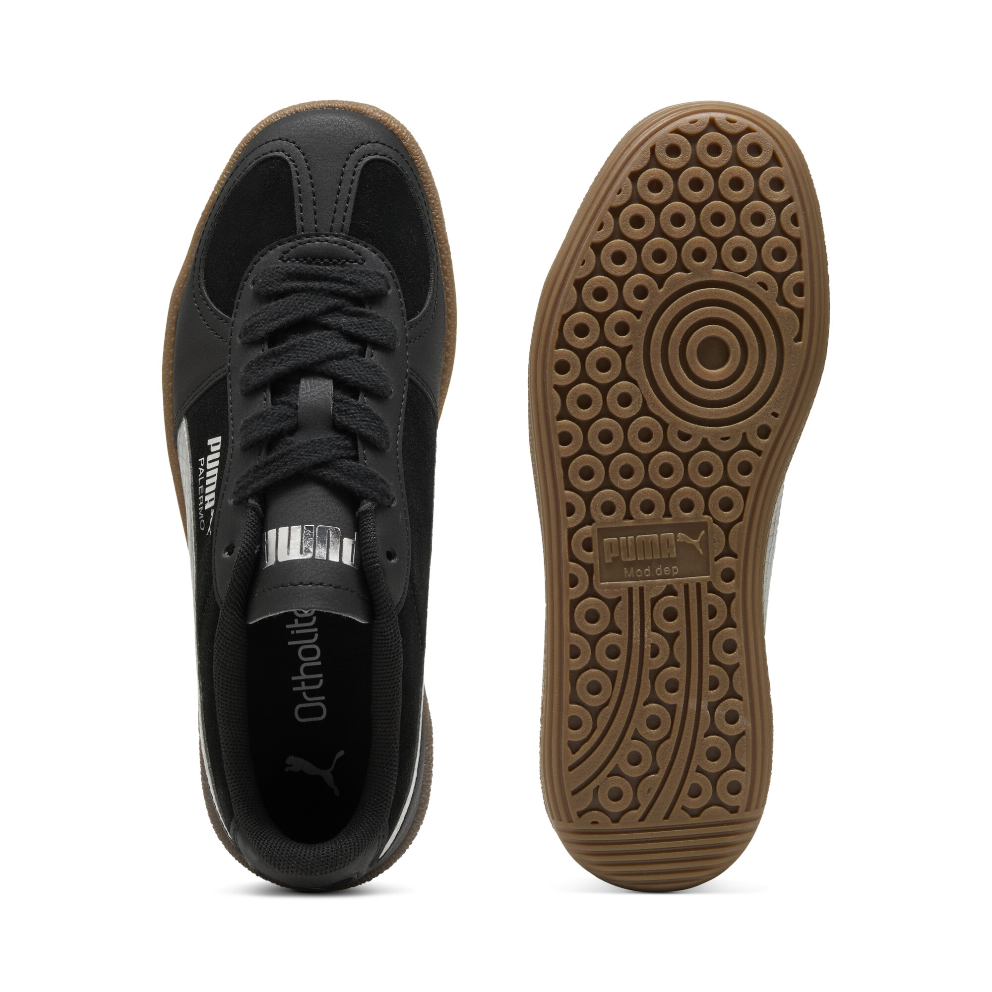 PUMA Palermo Metallic Safari sneakers voor Dames, Zwart/Zilver, Maat 38,5 thumbnail 4