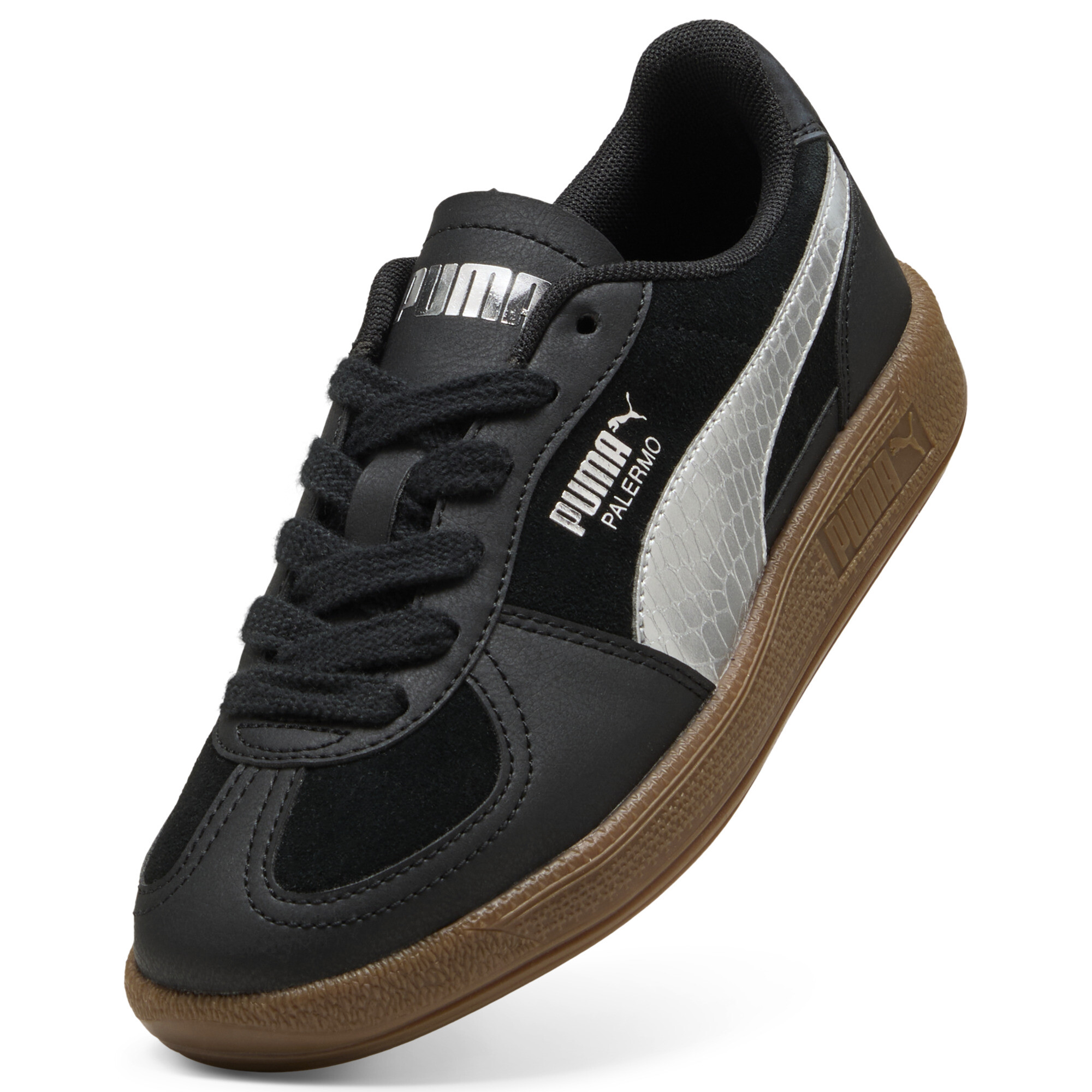 PUMA Palermo Metallic Safari sneakers voor Dames, Zwart/Zilver, Maat 38,5 thumbnail 2