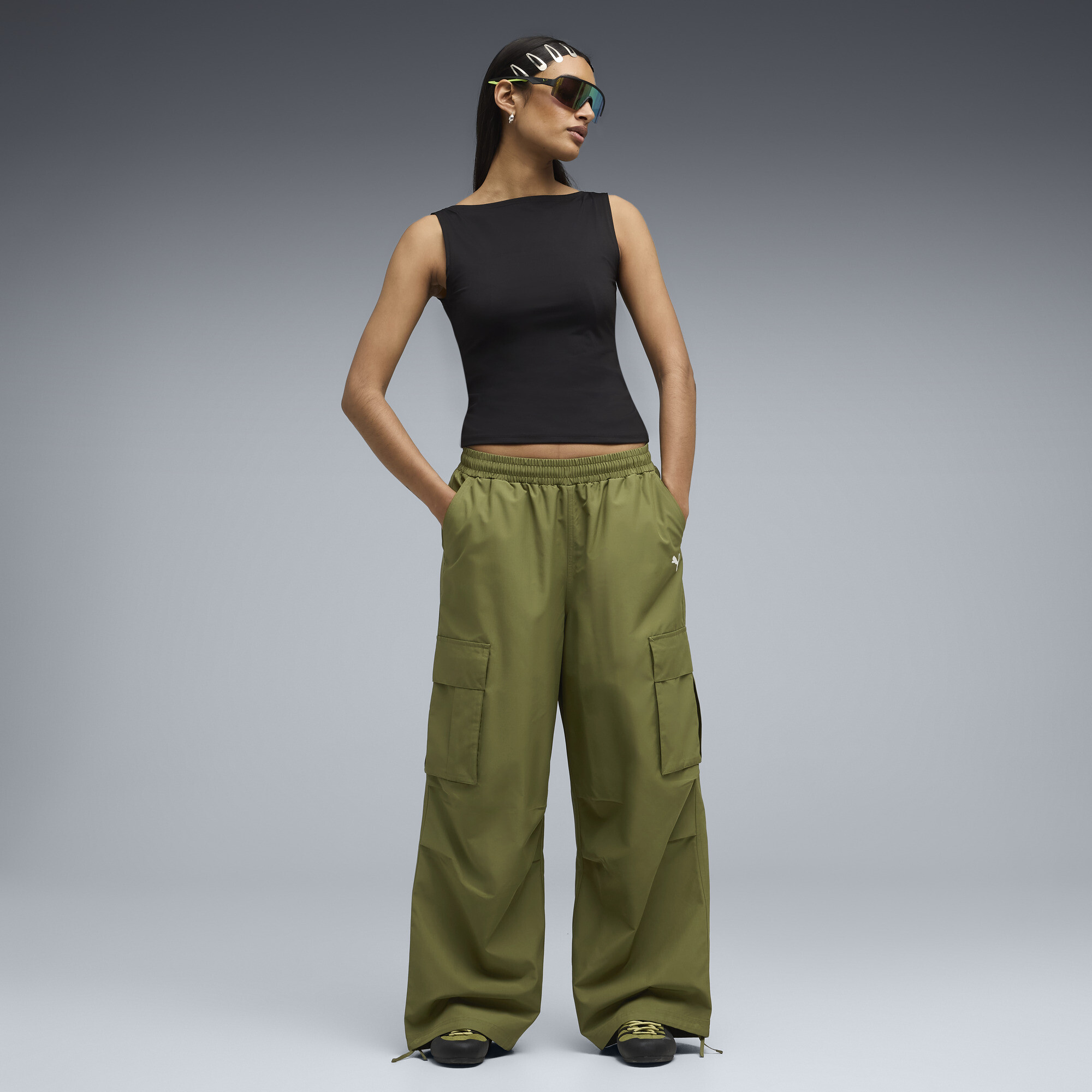 PUMA Klim sneakers uniseks, Groen/Zwart, Maat 44,5 thumbnail 7