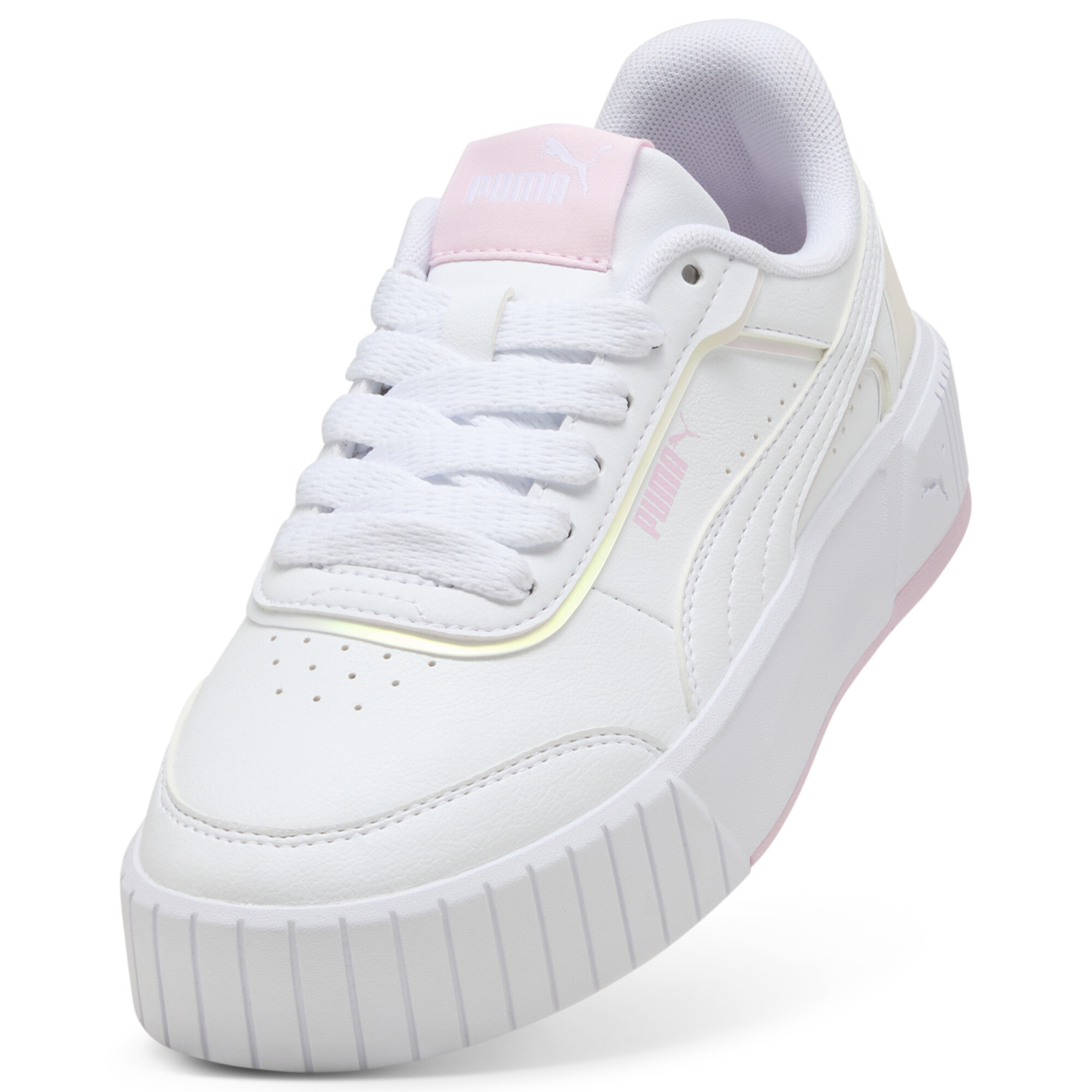 PUMA Carina 2.0 Holo 2.0 sneakers voor Dames, Roze/Wit, Maat 35,5 thumbnail 2