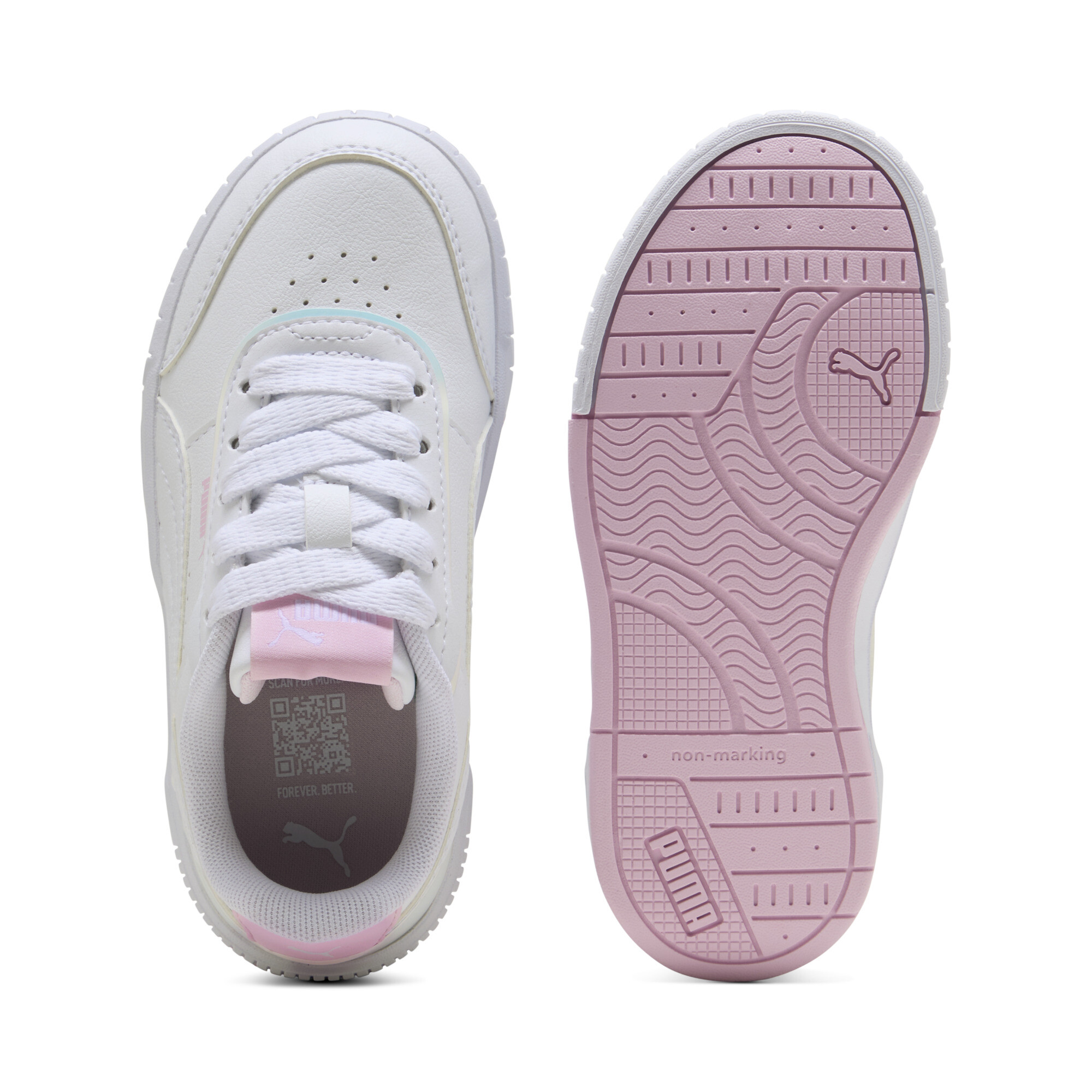 PUMA Carina Mia Holo sneakers voor Dames, Roze/Wit, Maat 32 thumbnail 4