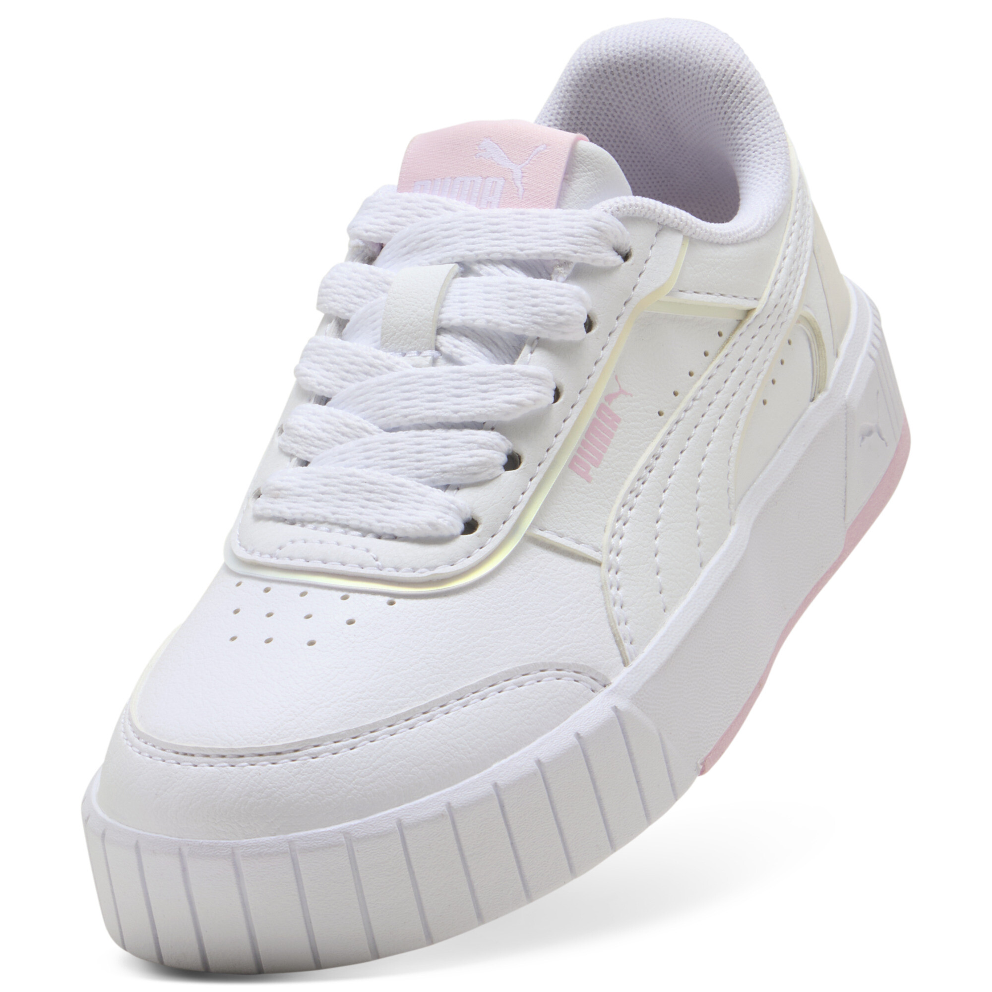 PUMA Carina Mia Holo sneakers voor Dames, Roze/Wit, Maat 32 thumbnail 2