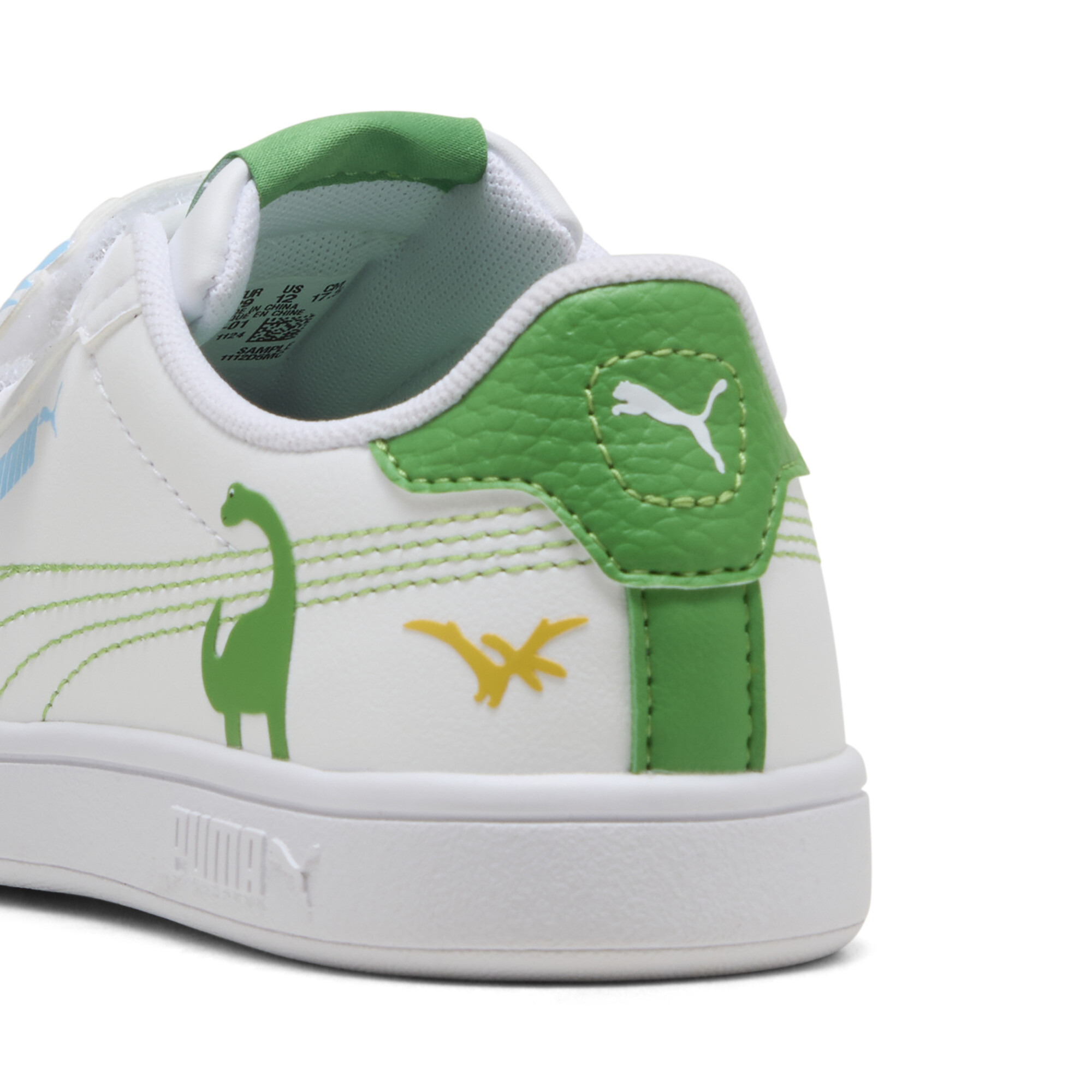 PUMA Smash 3.0 Dino sneakers, Blauw/Groen/Wit, Maat 34 thumbnail 5