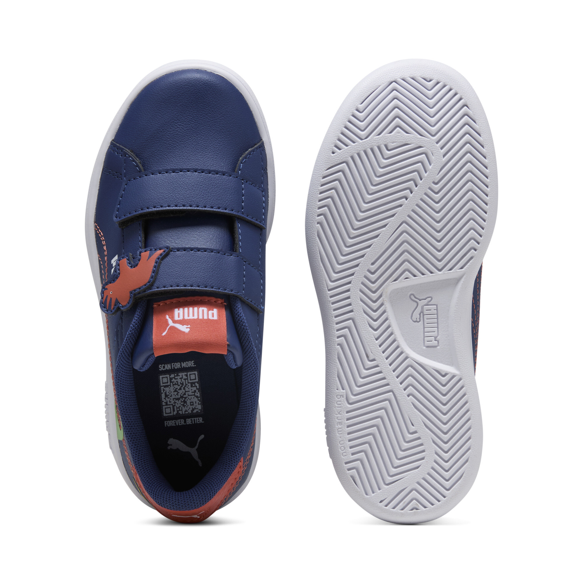 PUMA Smash 3.0 Dino sneakers, Blauw/Groen, Maat 35 thumbnail 4