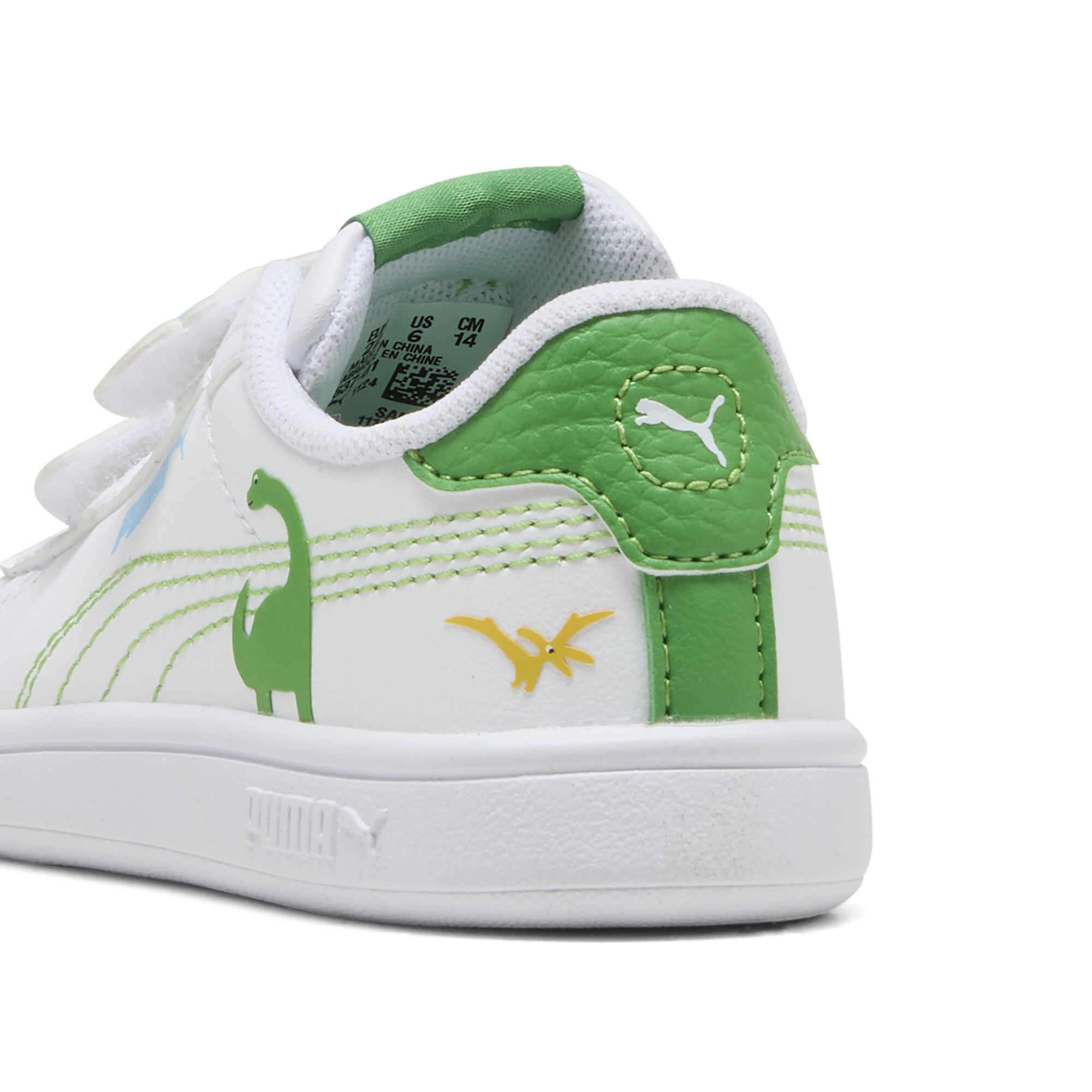 PUMA Smash 3.0 Dino sneakers, Blauw/Groen/Wit, Maat 26 thumbnail 5