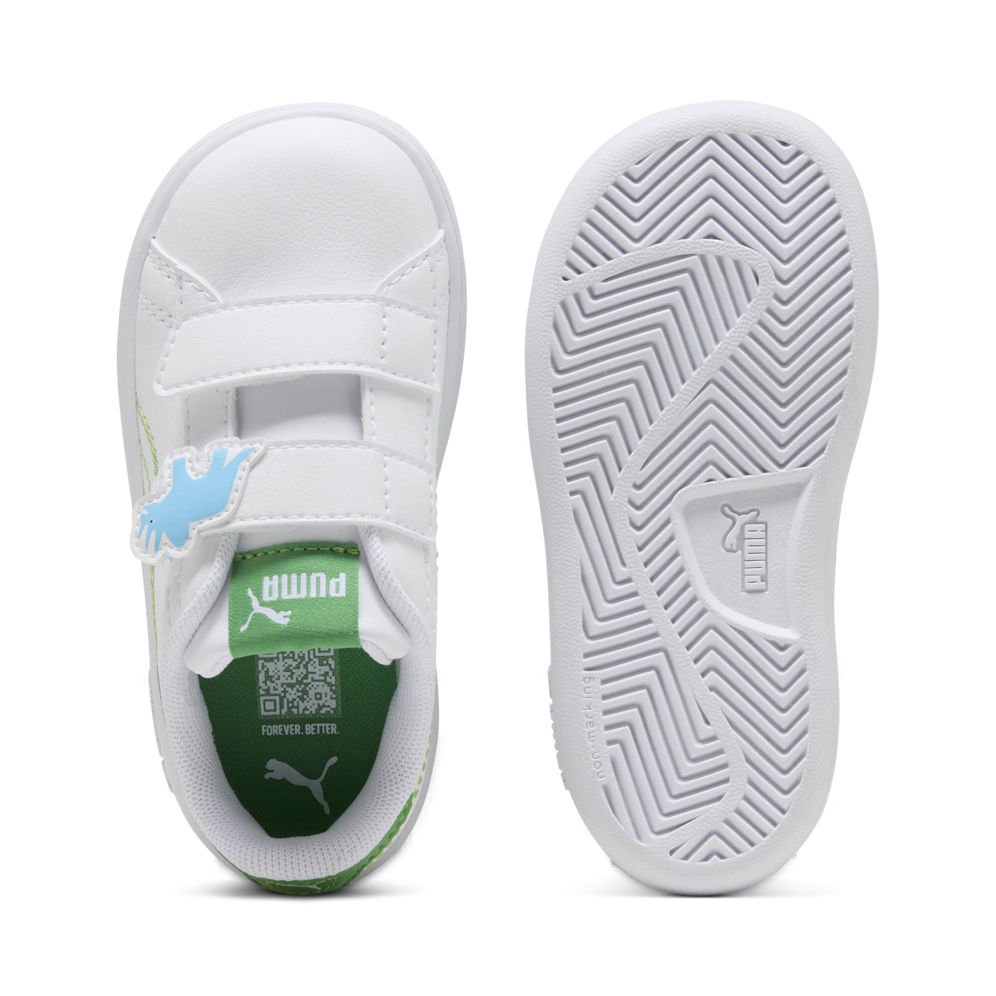 PUMA Smash 3.0 Dino sneakers, Blauw/Groen/Wit, Maat 26 thumbnail 4