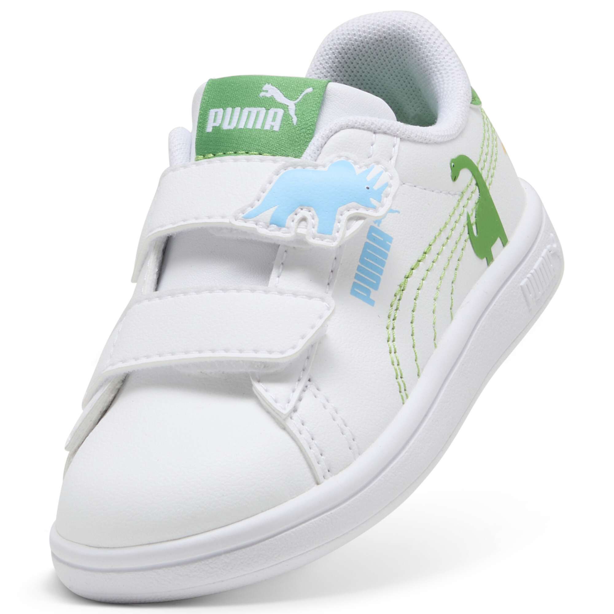 PUMA Smash 3.0 Dino sneakers, Blauw/Groen/Wit, Maat 26 thumbnail 2
