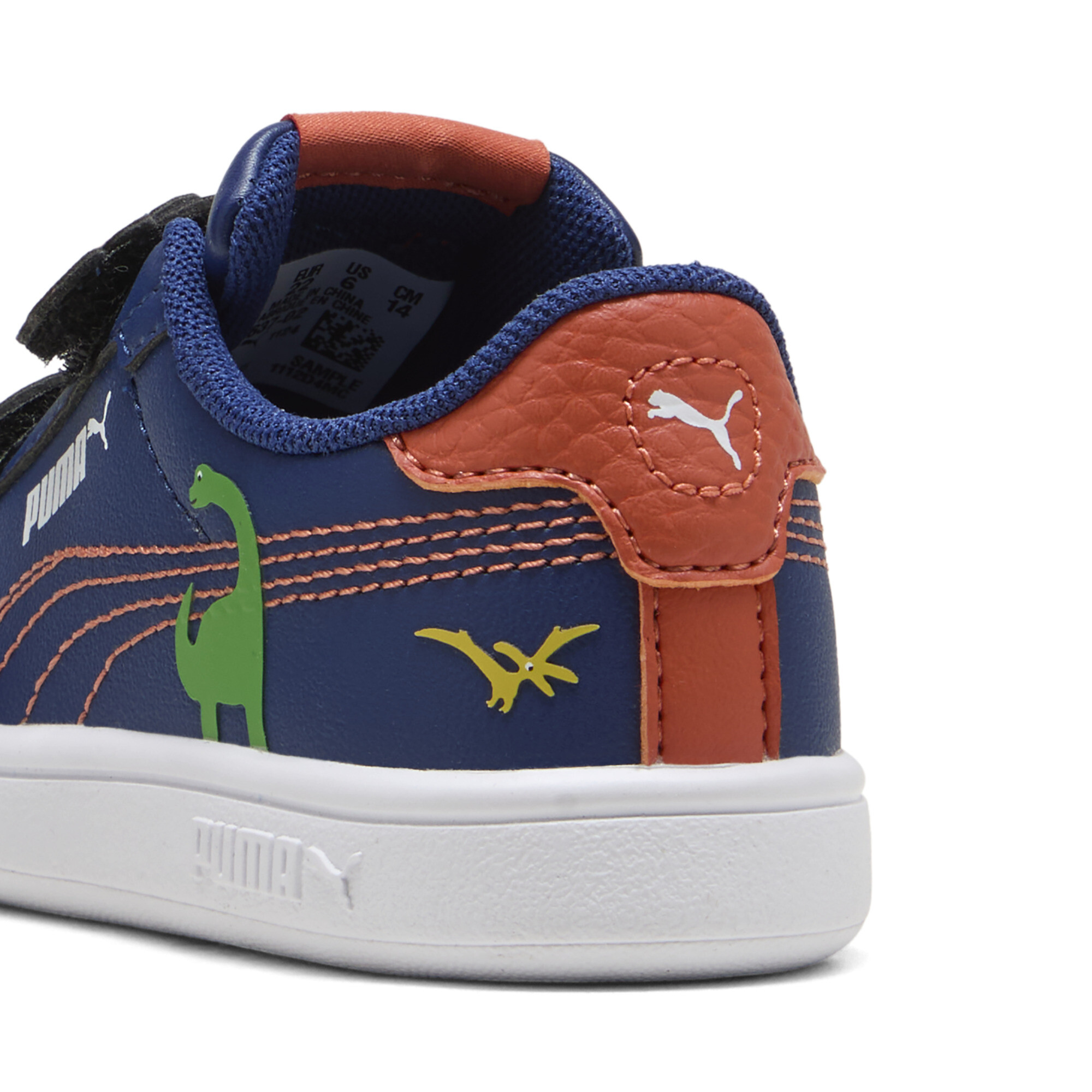 PUMA Smash 3.0 Dino sneakers, Blauw/Groen, Maat 21 thumbnail 5