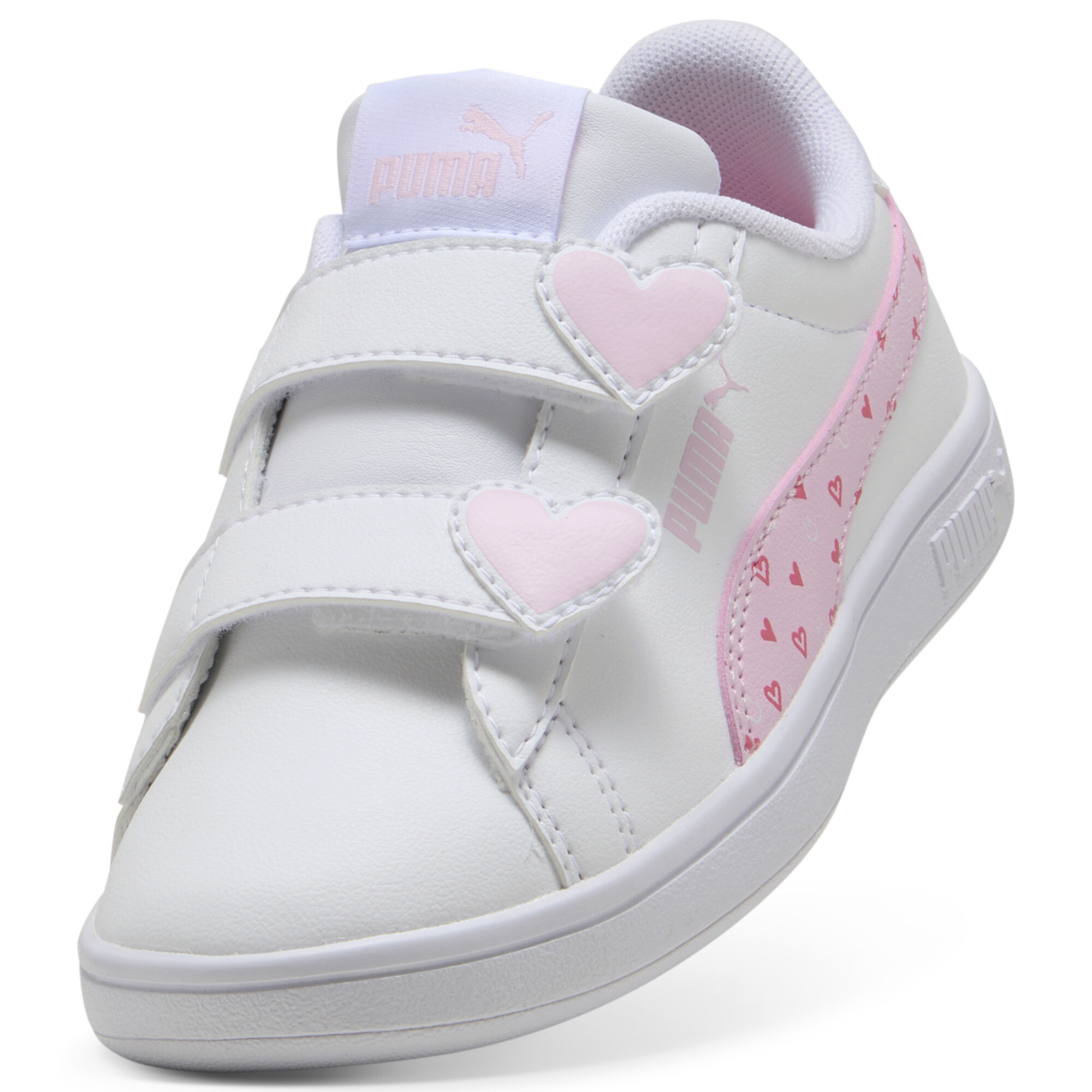 PUMA Smash 3.0 Hearty sneakers voor Dames, Roze/Wit, Maat 28,5 thumbnail 2
