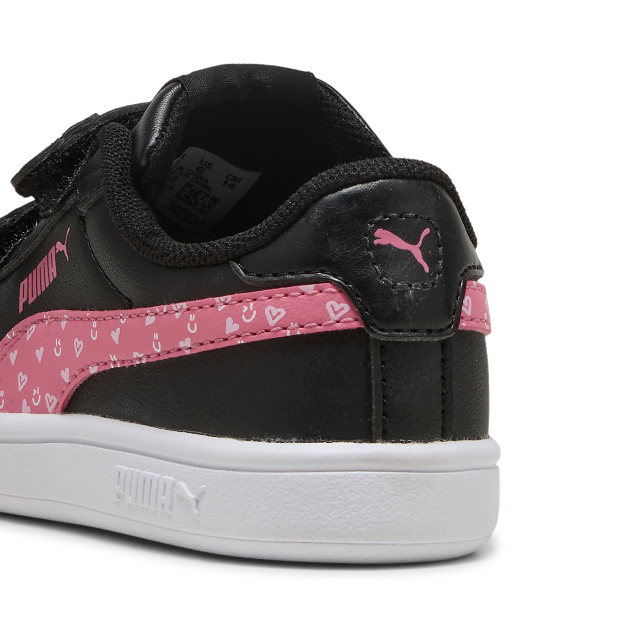 PUMA Smash 3.0 Hearty sneakers voor Dames, Roze/Zwart, Maat 22 thumbnail 5
