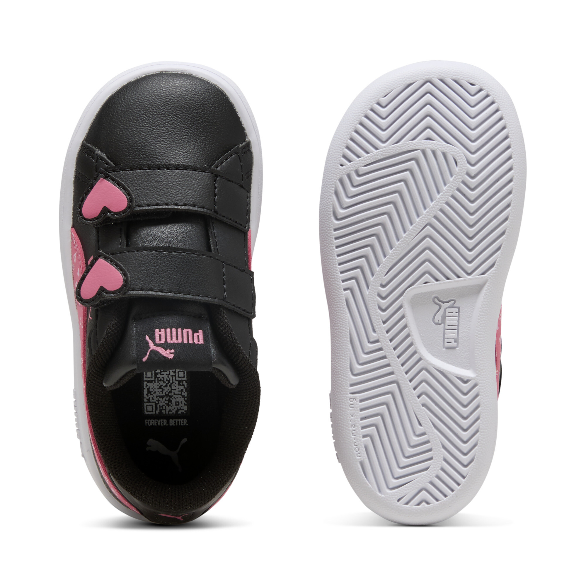 PUMA Smash 3.0 Hearty sneakers voor Dames, Roze/Zwart, Maat 22 thumbnail 4