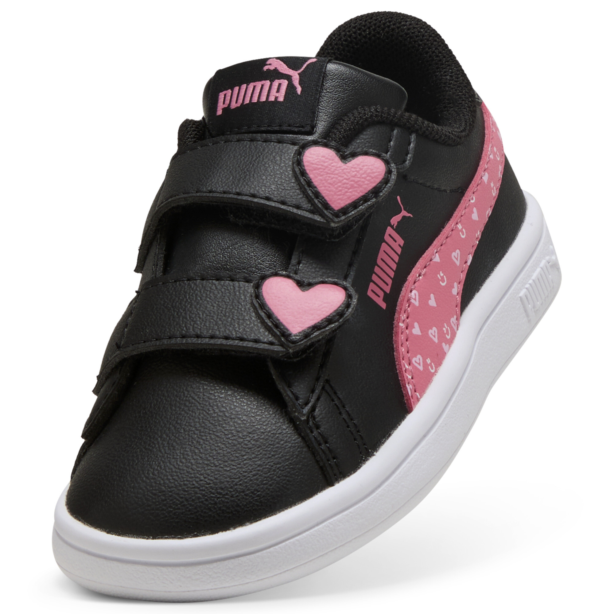 PUMA Smash 3.0 Hearty sneakers voor Dames, Roze/Zwart, Maat 22 thumbnail 2