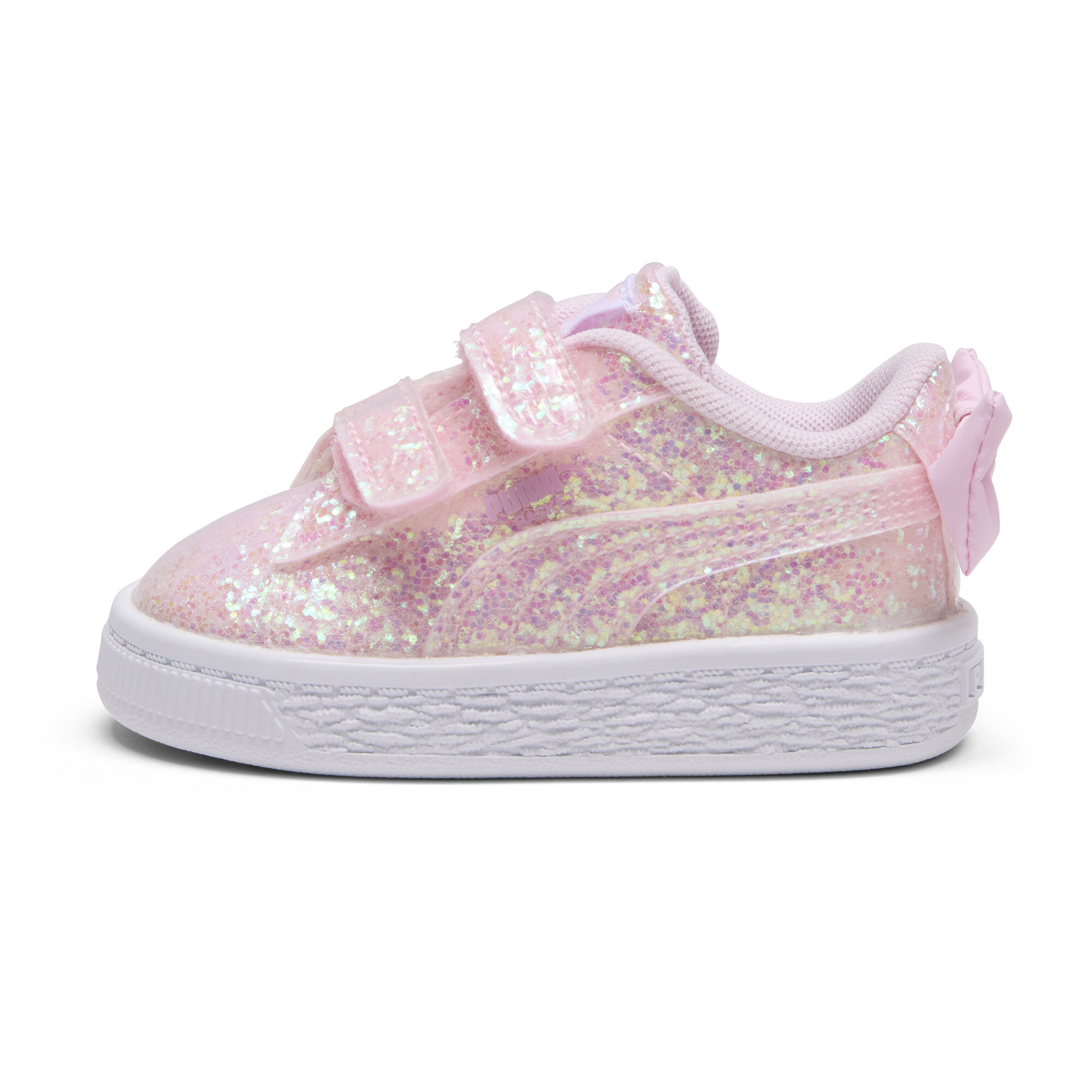 PUMA Basket Bow Metallic Toddlers' Easy On Sneakers in Pink, Size 6