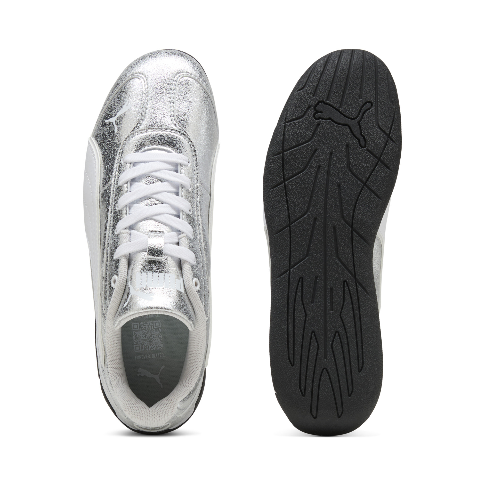 PUMA Replicatch Metallic Whisper sneakers voor Dames, Wit/Zilver, Maat 36 thumbnail 4