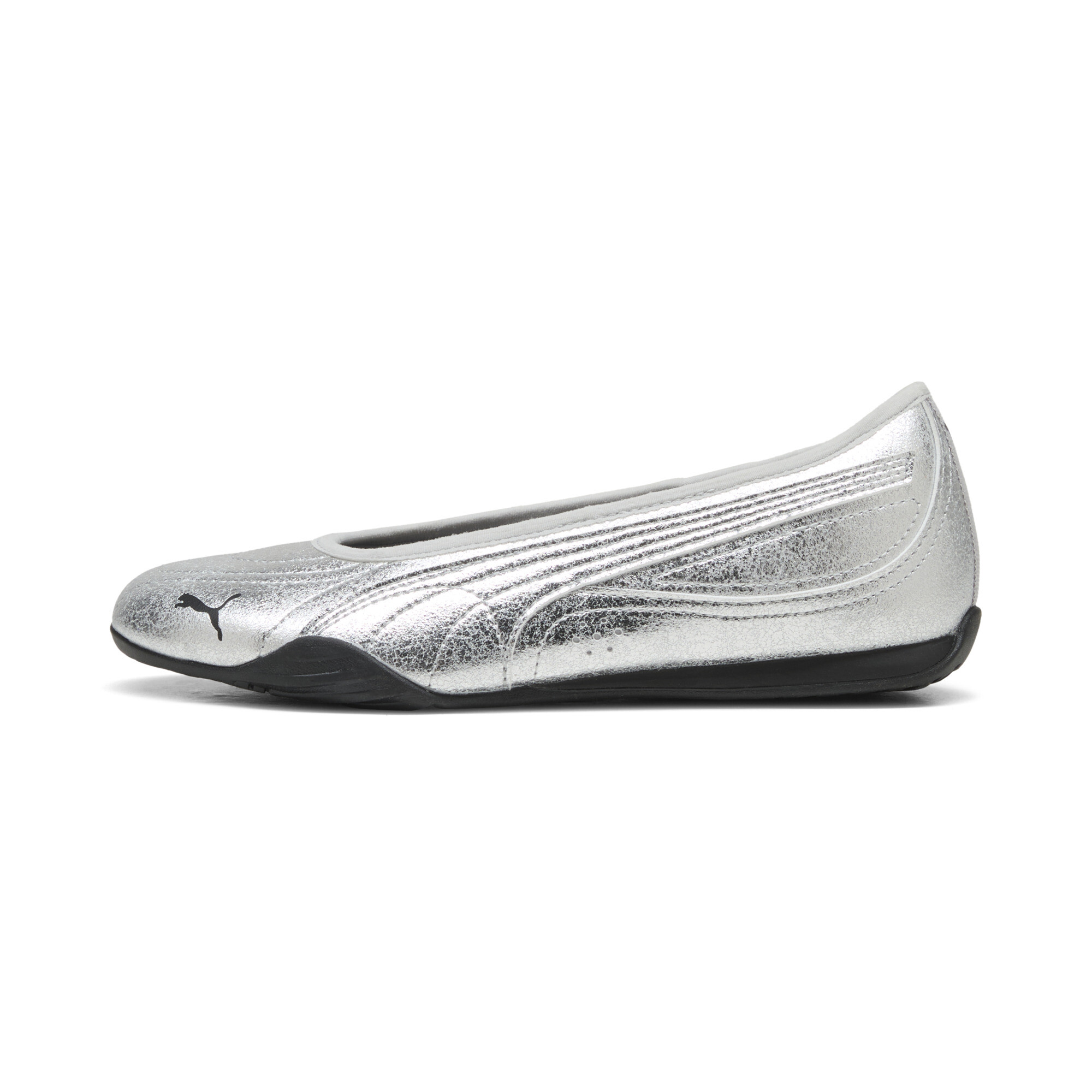 PUMA Catch Metallic Whisper ballerina's voor Dames, Zwart/Zilver, Maat 35,5