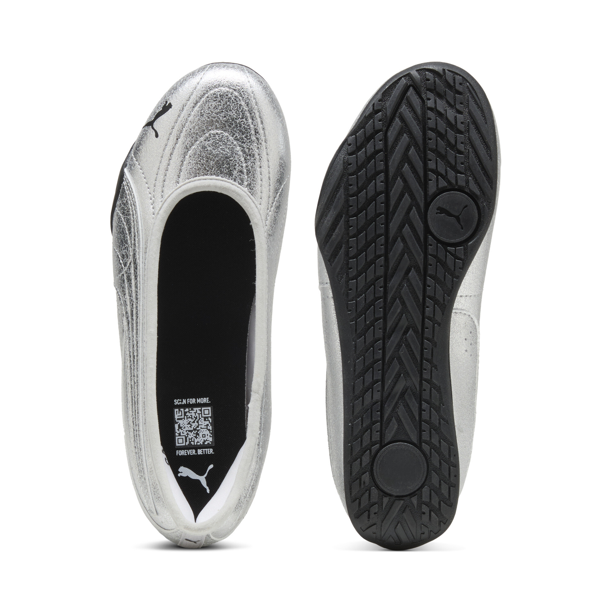 PUMA Catch Metallic Whisper ballerina's voor Dames, Zwart/Zilver, Maat 35,5 thumbnail 4