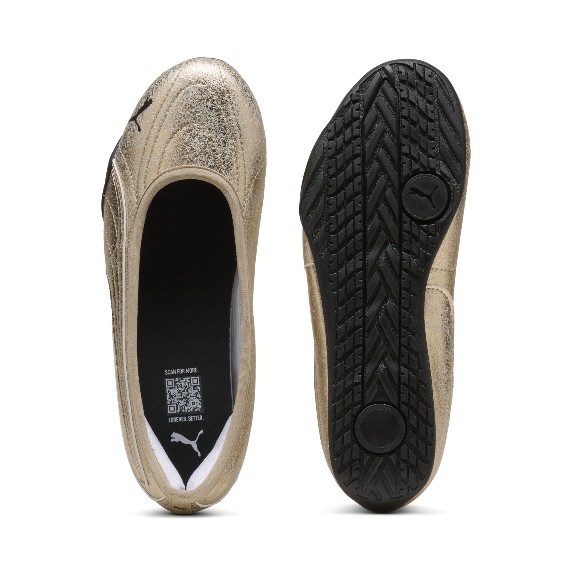 PUMA Catch Metallic Whisper ballerina's voor Dames, Zwart/Goud, Maat 37,5 thumbnail 4