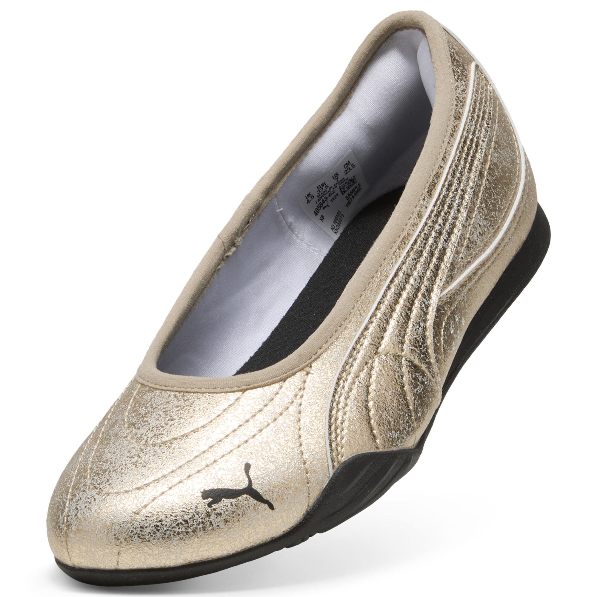PUMA Catch Metallic Whisper ballerina's voor Dames, Zwart/Goud, Maat 37,5 thumbnail 2