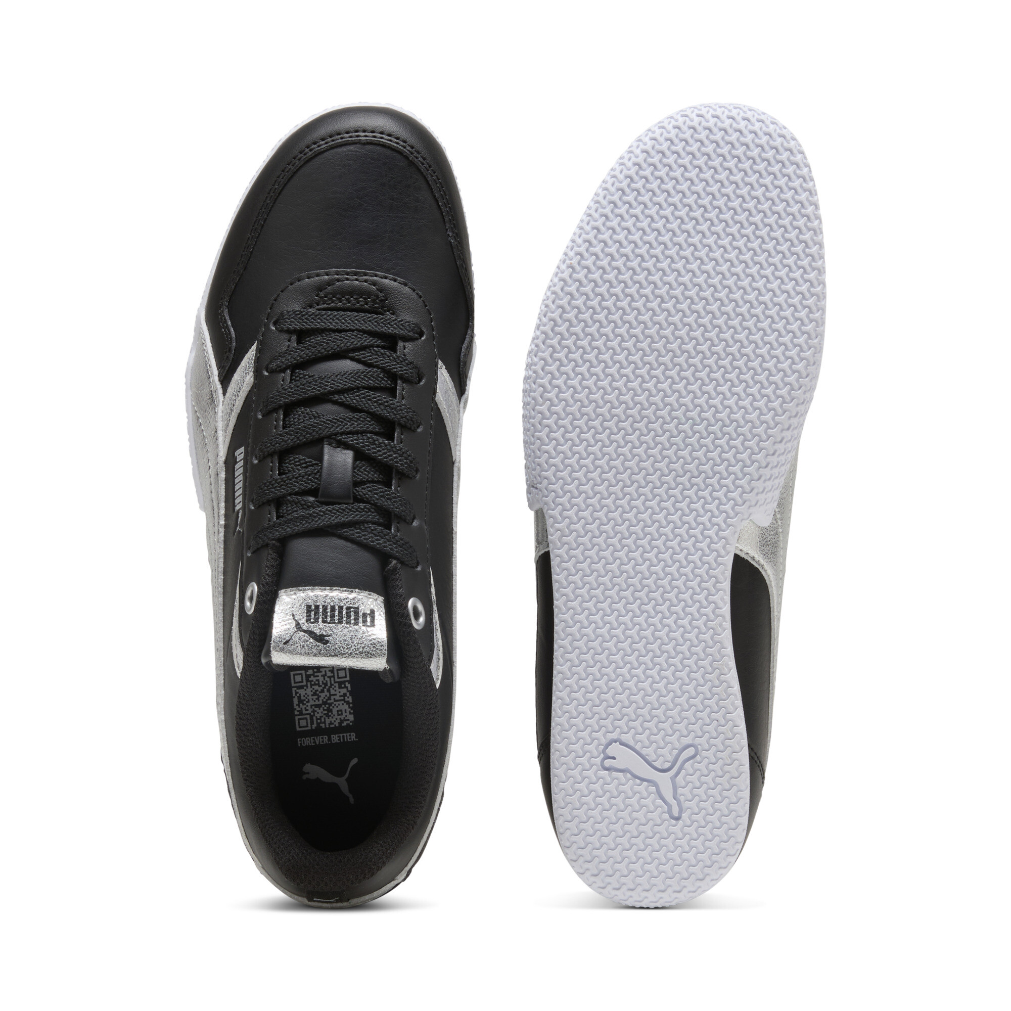 PUMA Bella Donna Metallic Whisper sneakers voor Dames, Zwart/Zilver, Maat 42,5 thumbnail 4