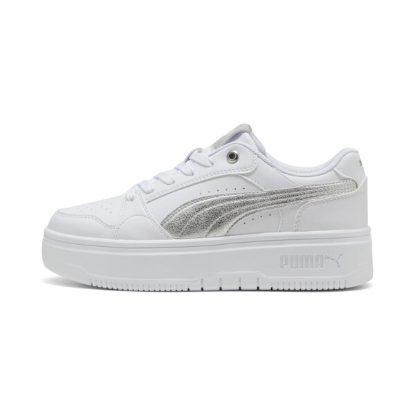 Zapatillas PUMA Rebound Femme Low Metallic Whisper para Mujer En Blanco/Silver/Feather Gris
