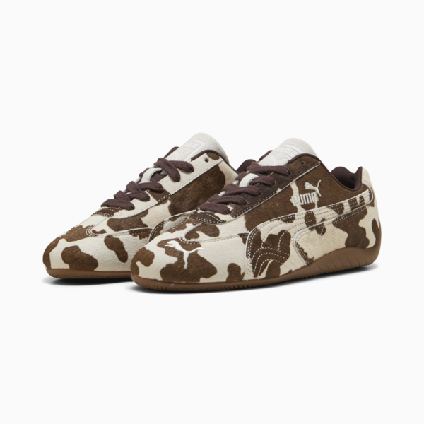 Speedcat Cow Print Sneakers Women, Chocolate Brown-Gum, large-ZAF
