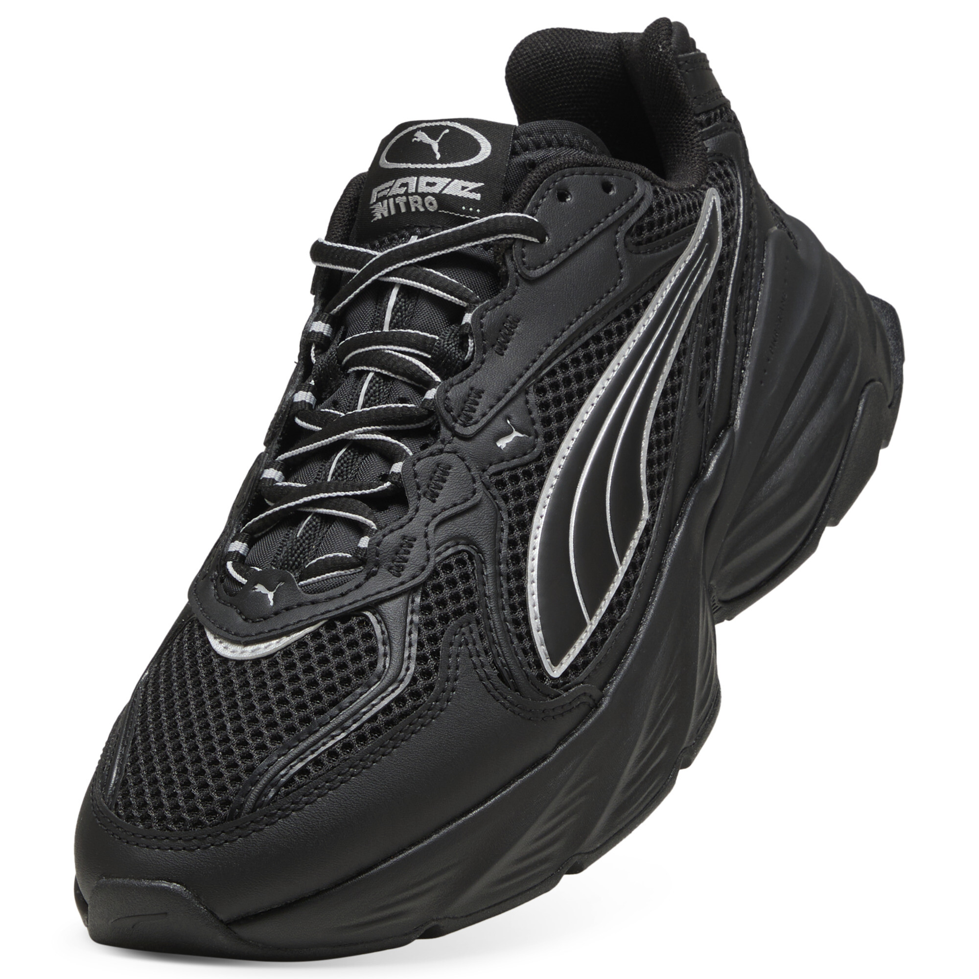 PUMA Fade sneakers uniseks, Zwart/Zilver, Maat 46 thumbnail 2