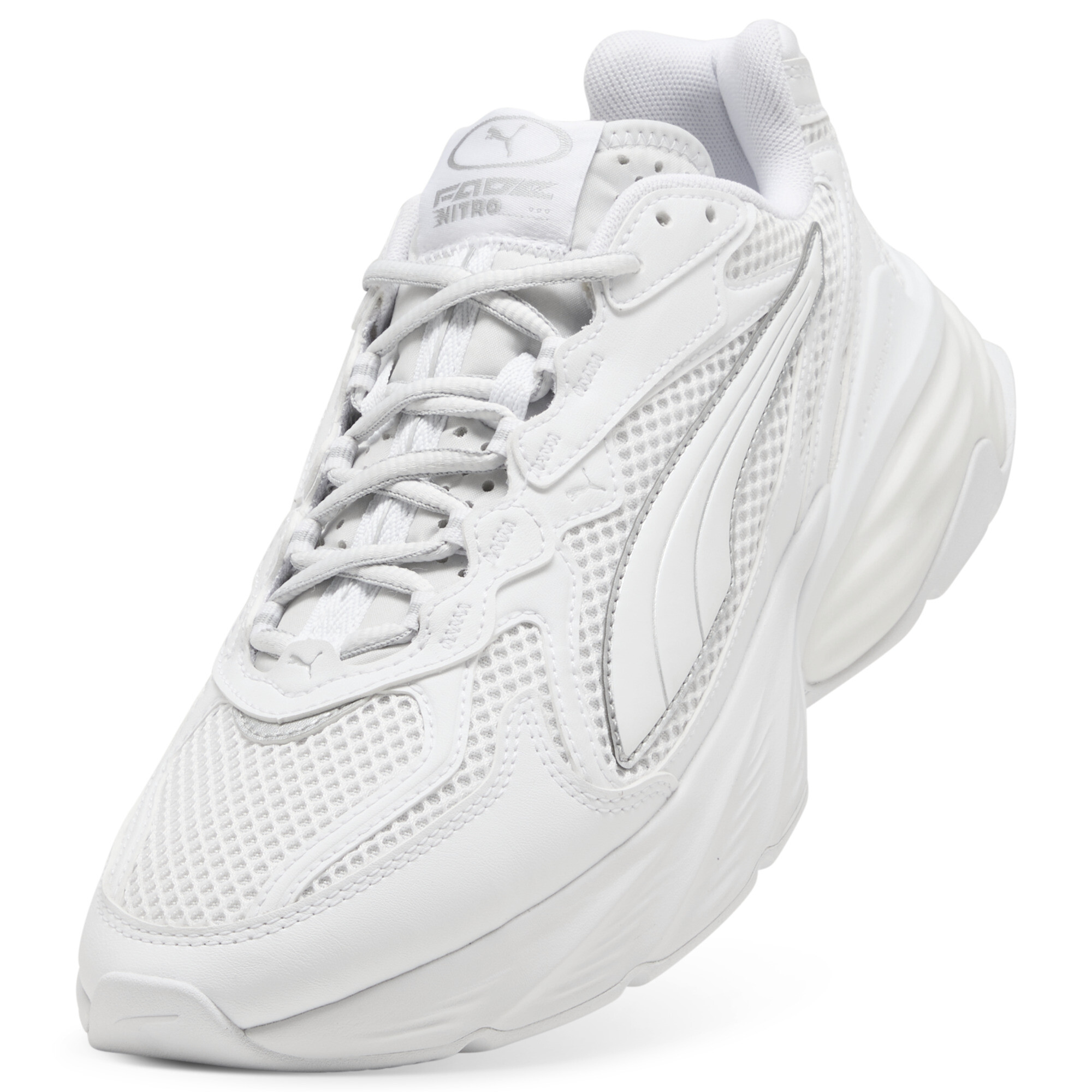 PUMA Fade sneakers uniseks, Wit/Zilver, Maat 37 thumbnail 2
