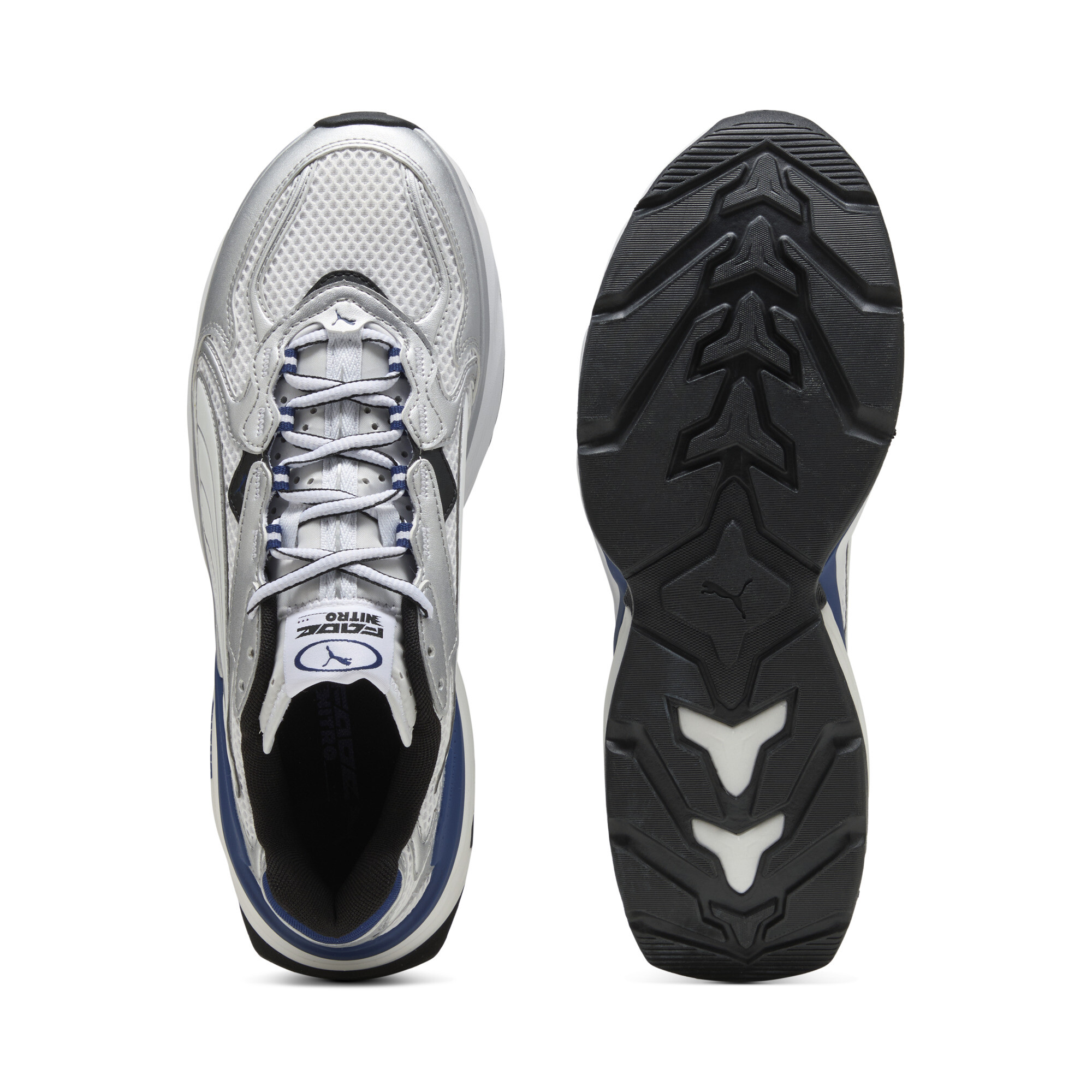 PUMA Fade sneakers uniseks, Blauw/Wit/Zilver, Maat 42 thumbnail 4