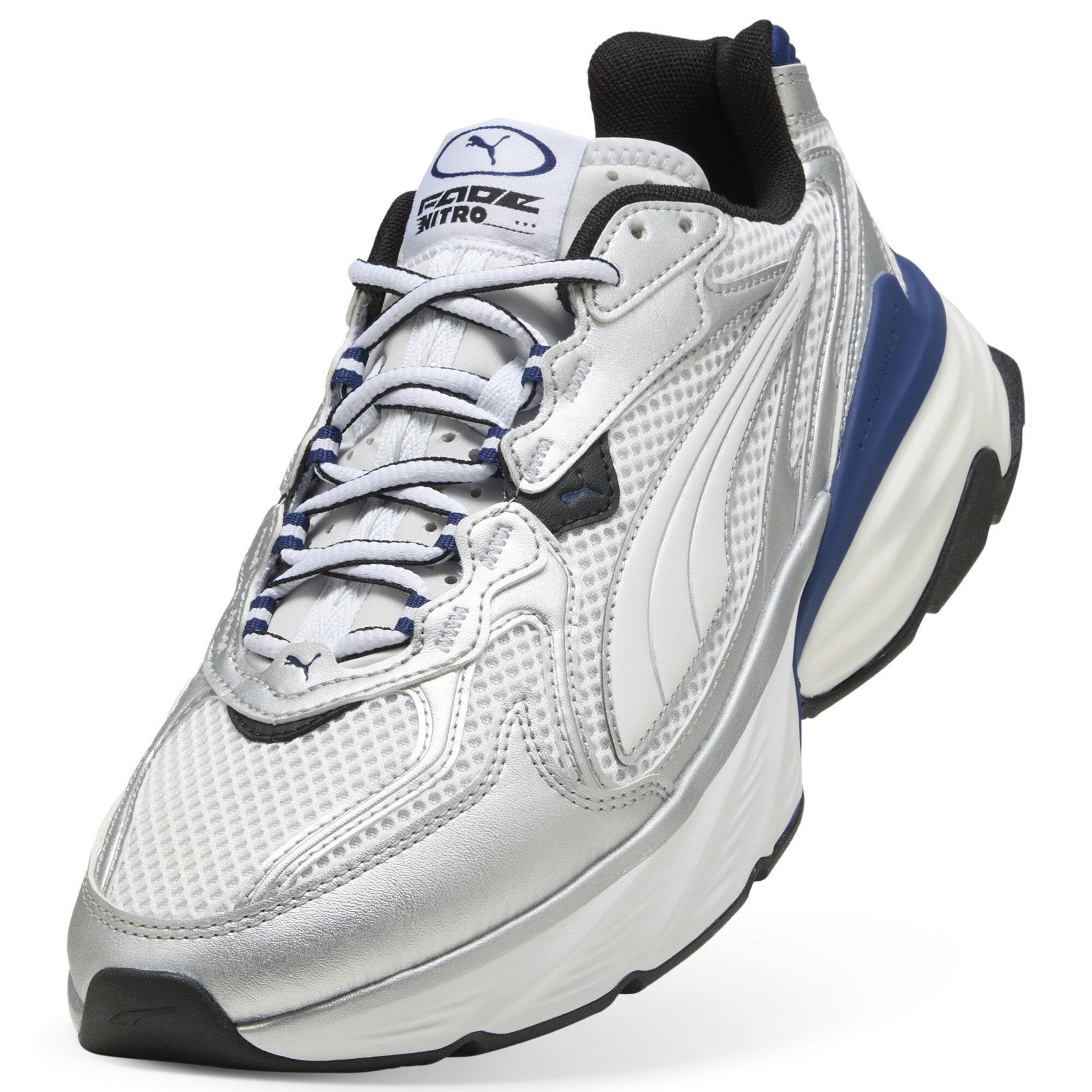 PUMA Fade sneakers uniseks, Blauw/Wit/Zilver, Maat 42 thumbnail 2