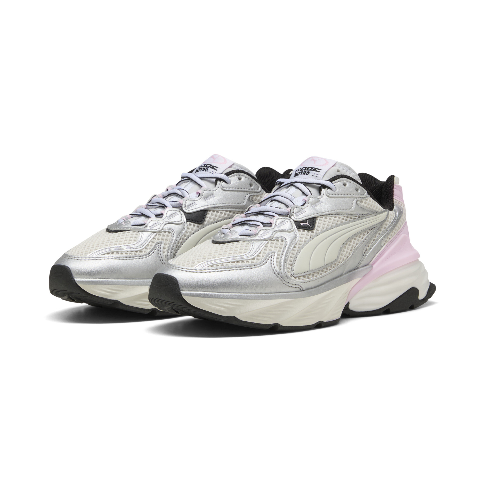 PUMA Fade sneakers uniseks, Roze/Wit/Zilver, Maat 37,5 thumbnail 6
