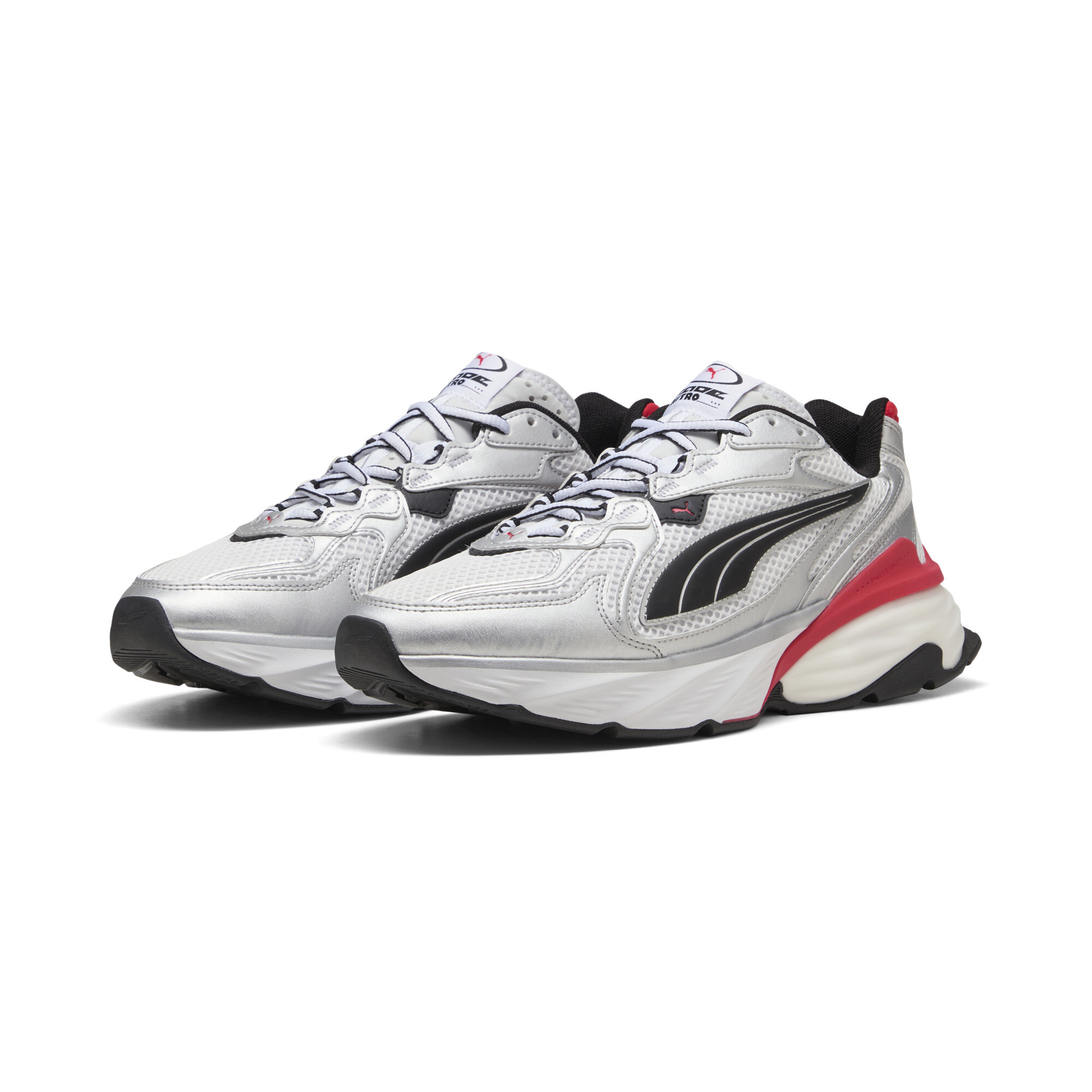 PUMA Fade sneakers uniseks, Rood/Wit/Zilver, Maat 39 thumbnail 6