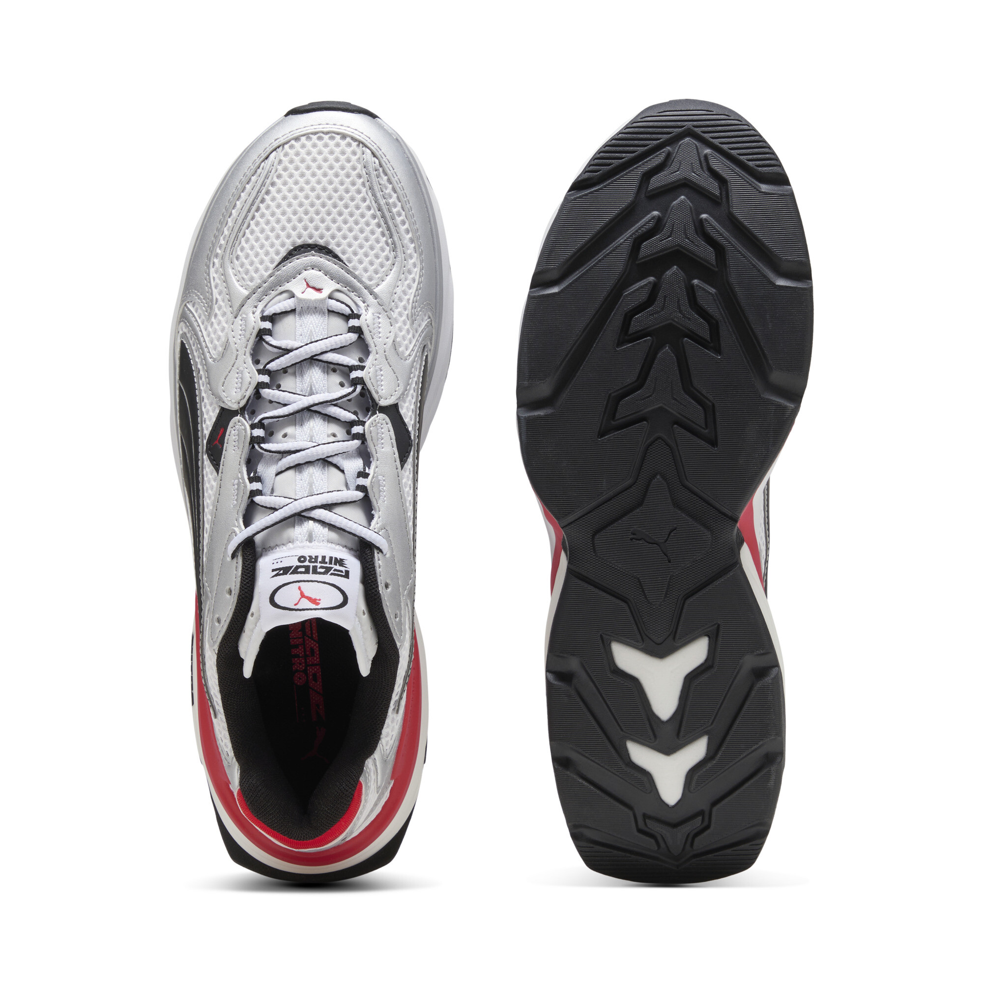 PUMA Fade sneakers uniseks, Rood/Wit/Zilver, Maat 39 thumbnail 4