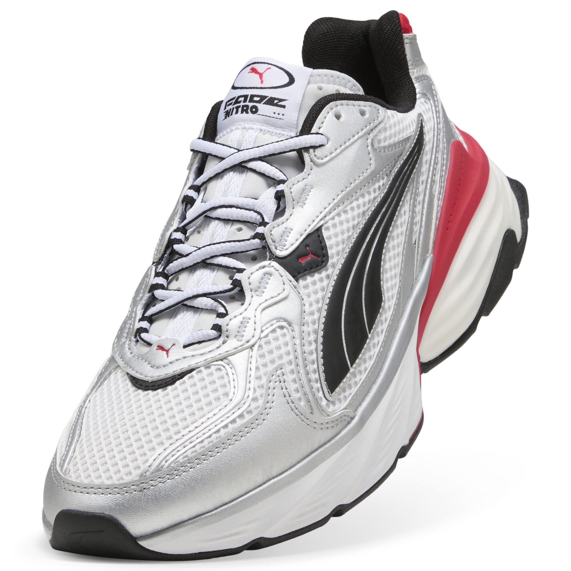 PUMA Fade sneakers uniseks, Rood/Wit/Zilver, Maat 39 thumbnail 2