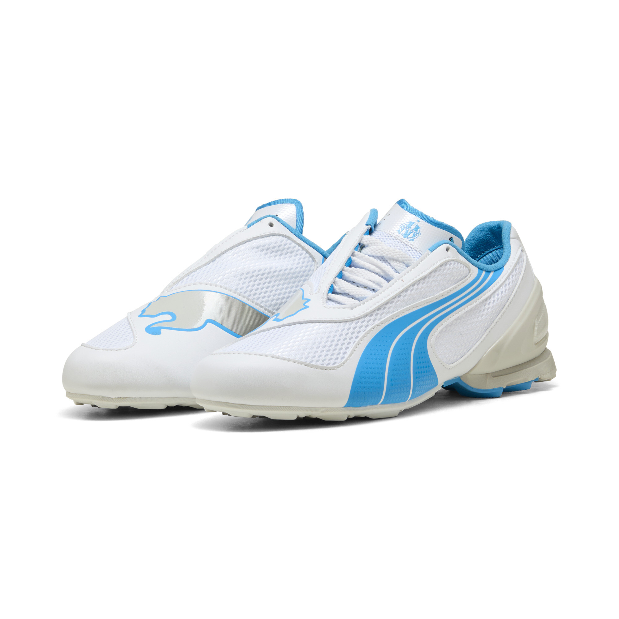 PUMA V-S1 Olympique Marseille uniseks sneakers, Blauw/Wit, Maat 42 thumbnail 6